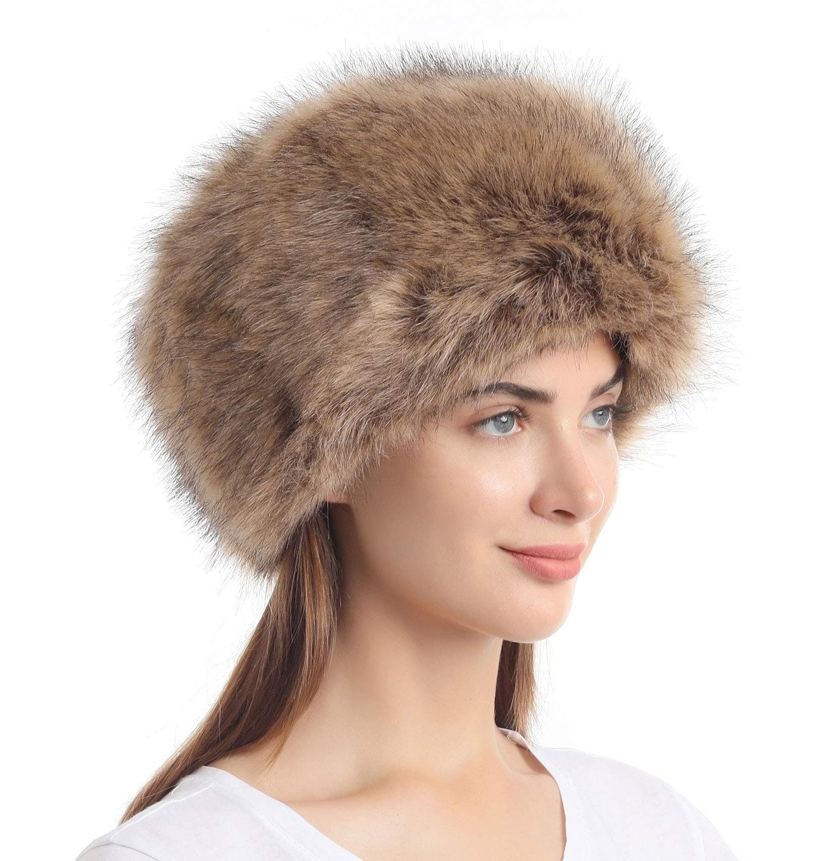 Soul Young Women's Winter Faux Fur Cossak Russian Style Hat (one size, Nature)