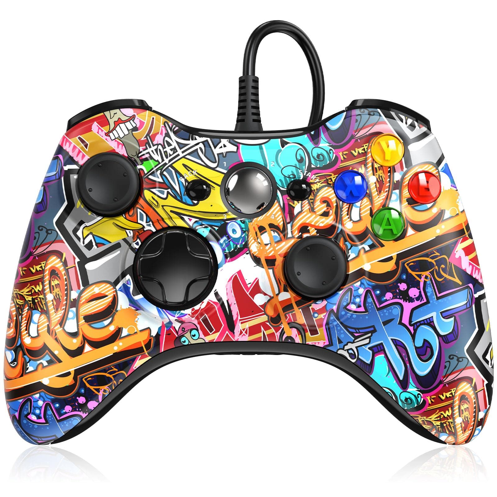 Bameca 360 Controller Wired, PC Controller, Compatible with 360/360 Slim & PC Windows 11/10/8/7