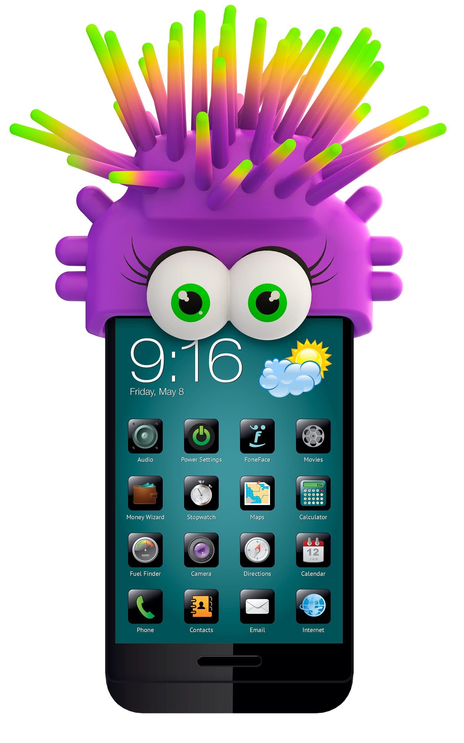 FoneFace MO Grape Phone Topper - Skin - Retail Packaging - Purple