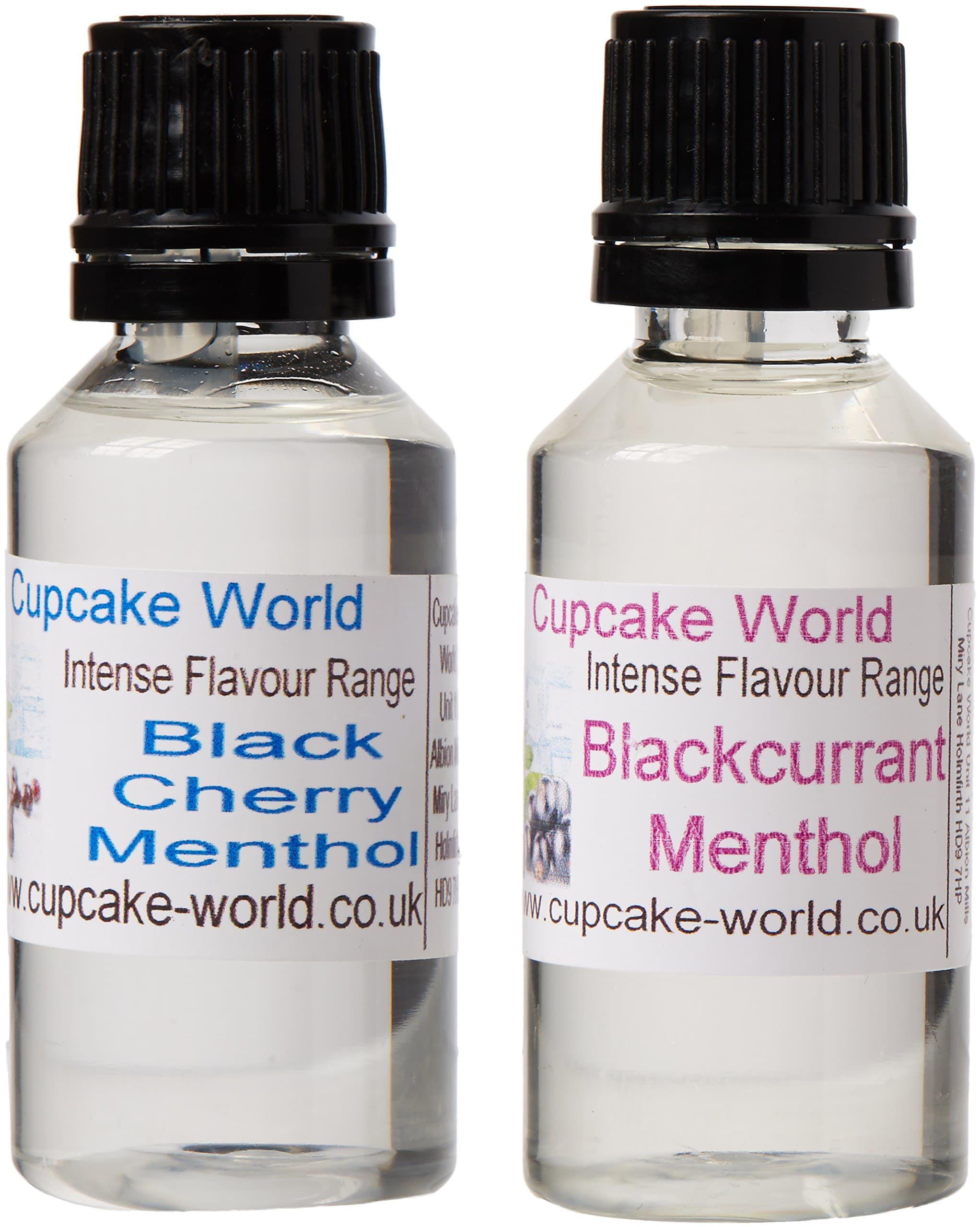 Black Cherry Menthol and Blackcurrant Menthol Intense Food Flavours (Two 28.5 ml bottles)