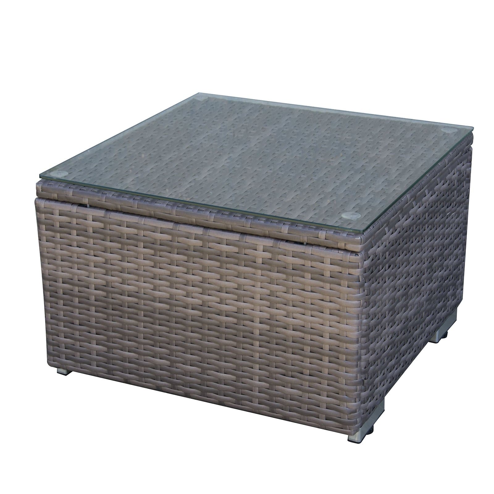 CASUN GARDEN Outdoor Wicker Square Side Table Coffee Table