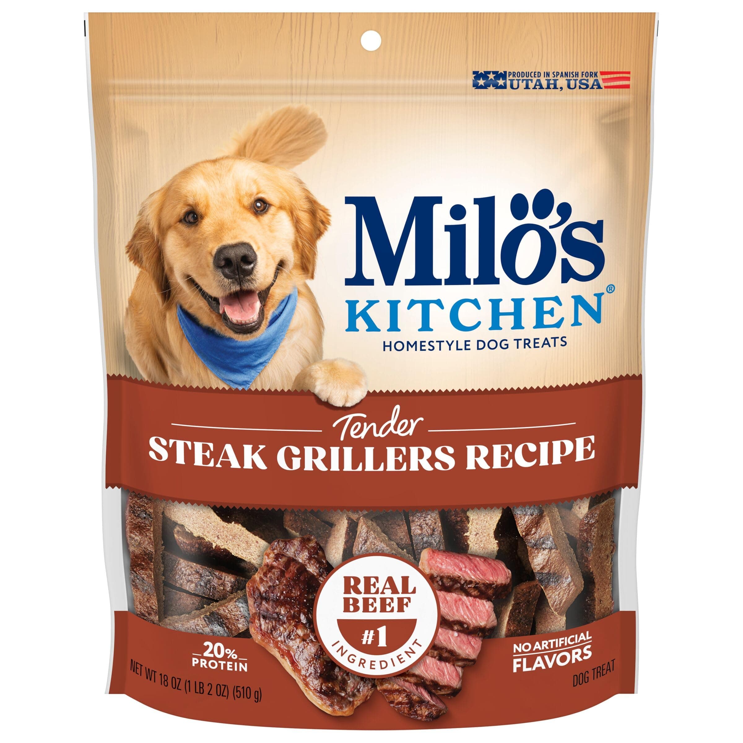 Milo’s Kitchen Steak Grillers Recipe Dog Treats, 18 Oz. Bag
