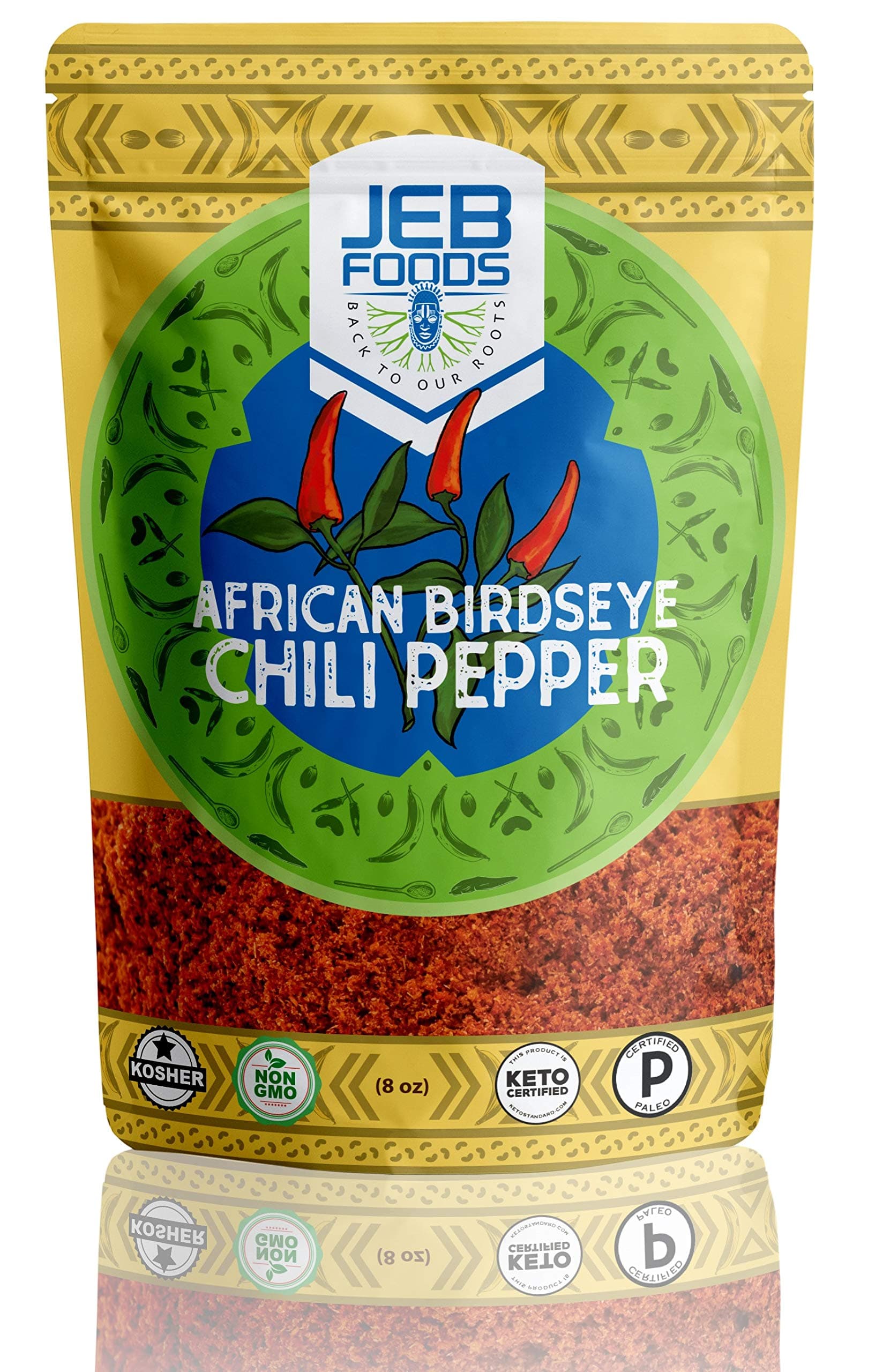 JEB FOODS Thai chili peppers (8oz) aka African Birdseye Chili Extremely Hot, gourmet red pepper (8oz)
