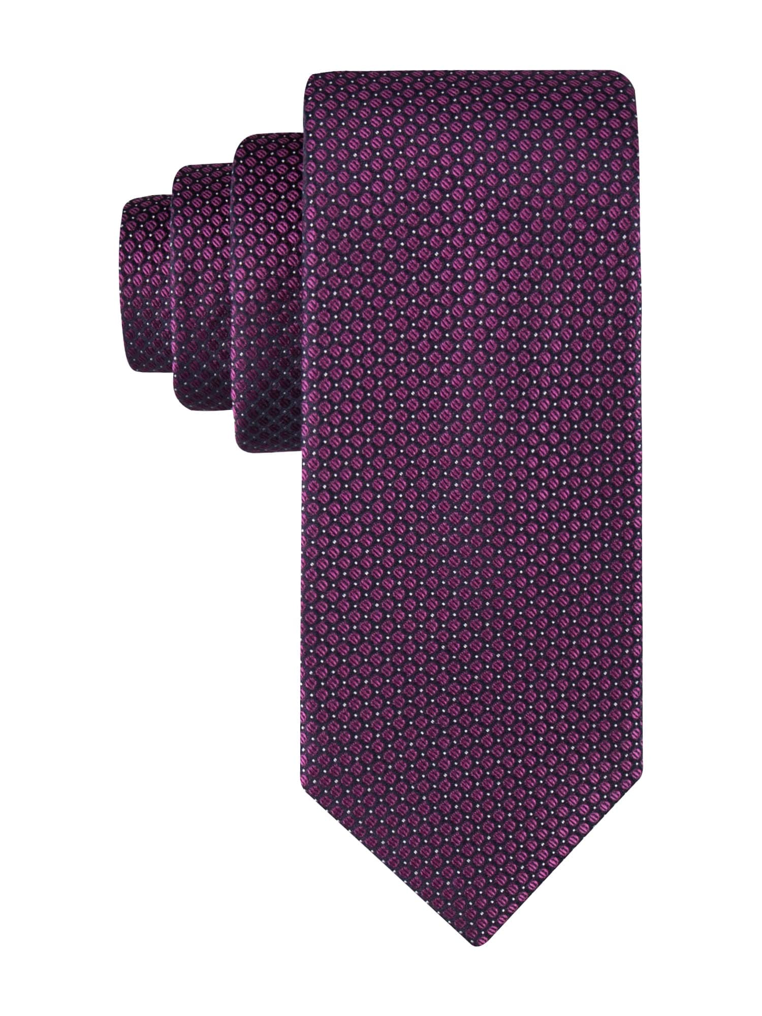 Calvin Klein メンズ シルクチェック ネクタイ Men's Steel Micro Solid A Tie (Berry)