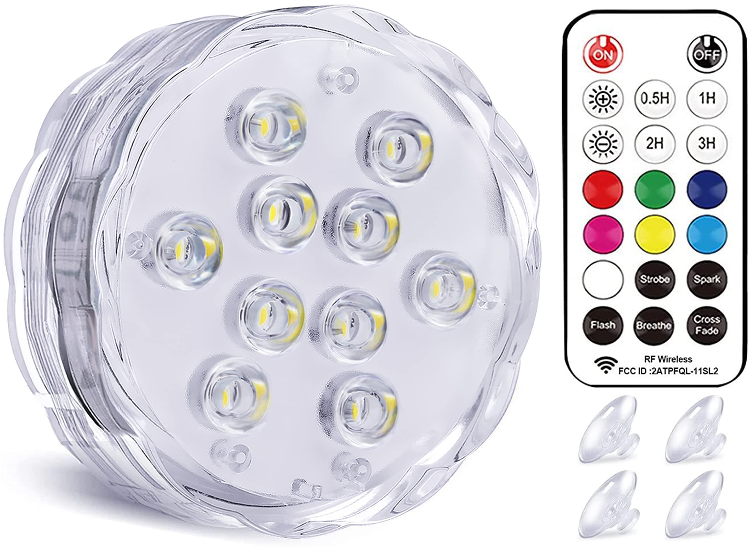 Qoolife Magnetic Submersible LED Lights for Pool Spa & Party (1)