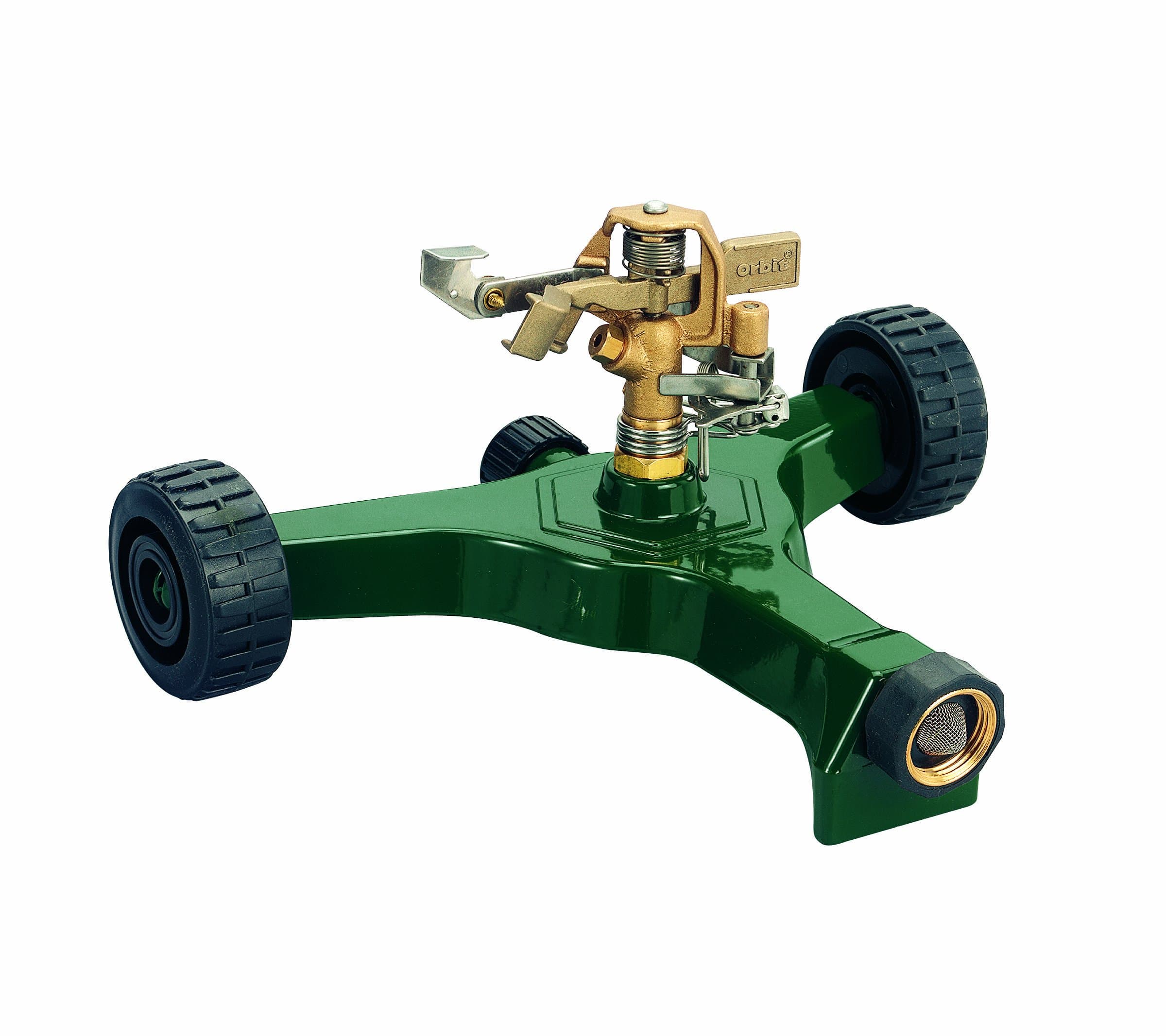 56186N Lawn and Garden 1/2-Inch Brass Impact Sprinkler with Metal Wheel Base