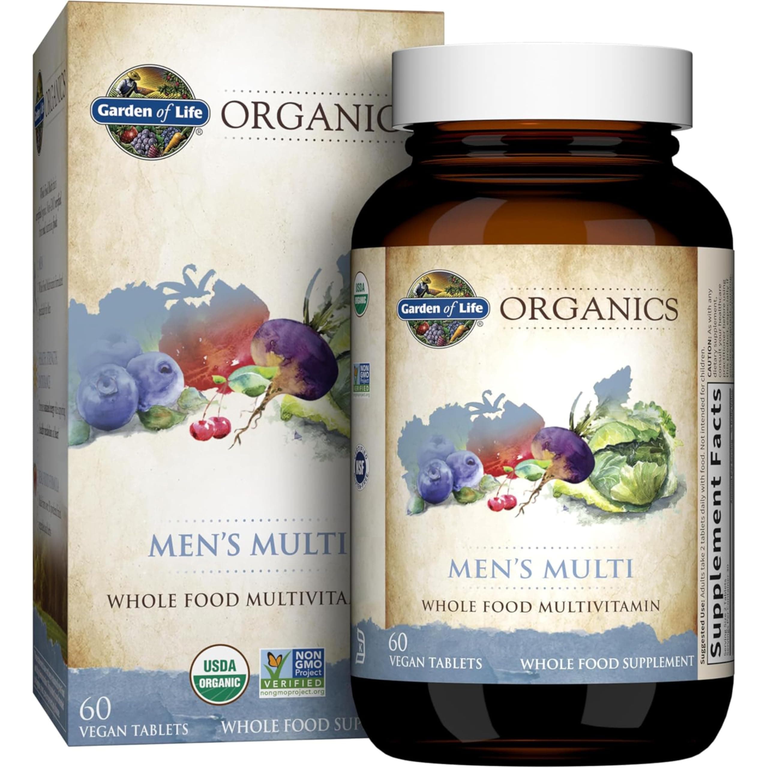 Multivitamin For Men - Mykind Organic Men Whole Food Vitamin Supplement, Vegan, 60 Tablets