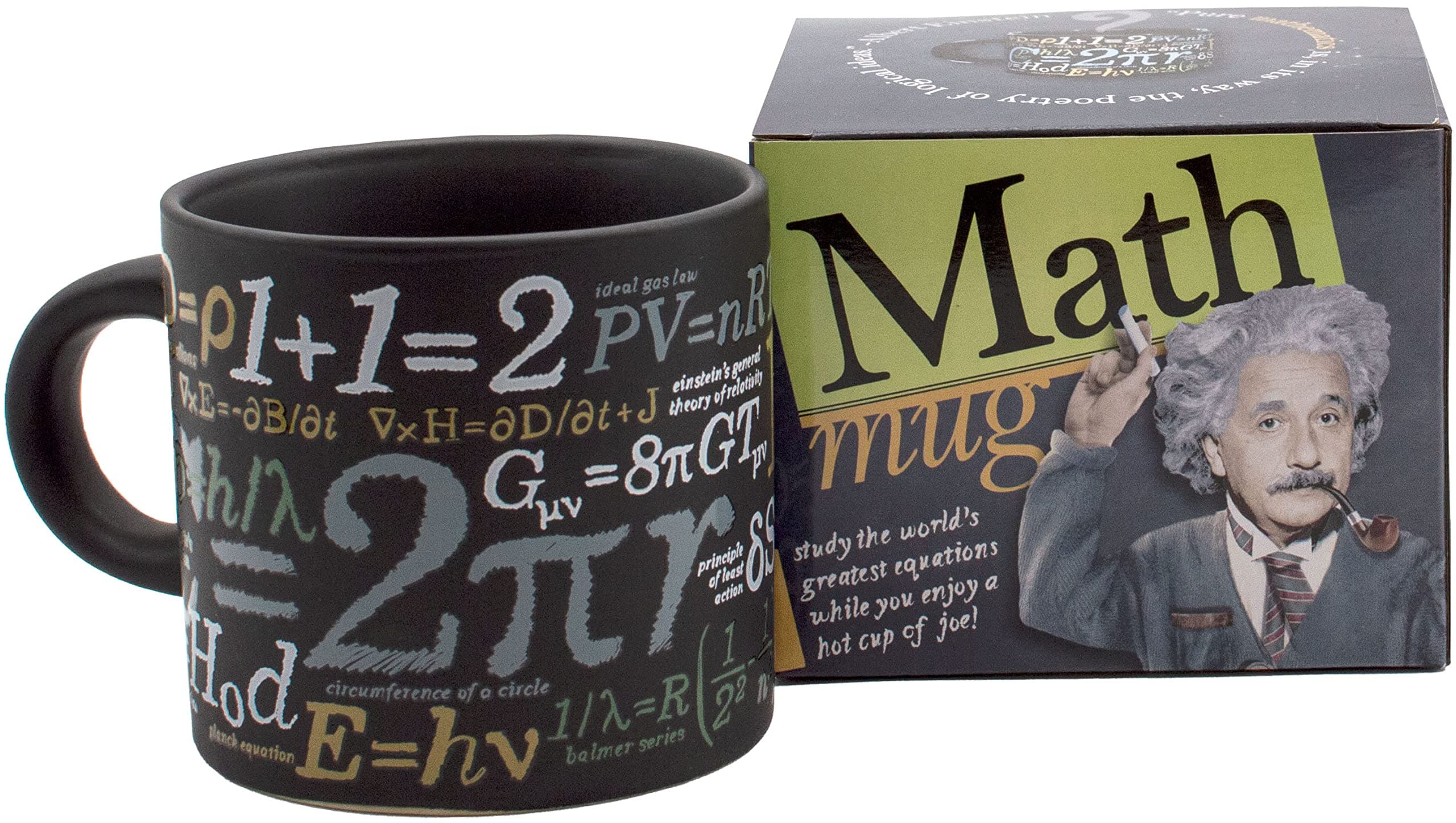 The Unemployed Philosophers Guild Math Mug - Sip Your Coffee While Learning Famous Mathematical Formulas and Equations, Comes in a Fun Gift Box, 14oz