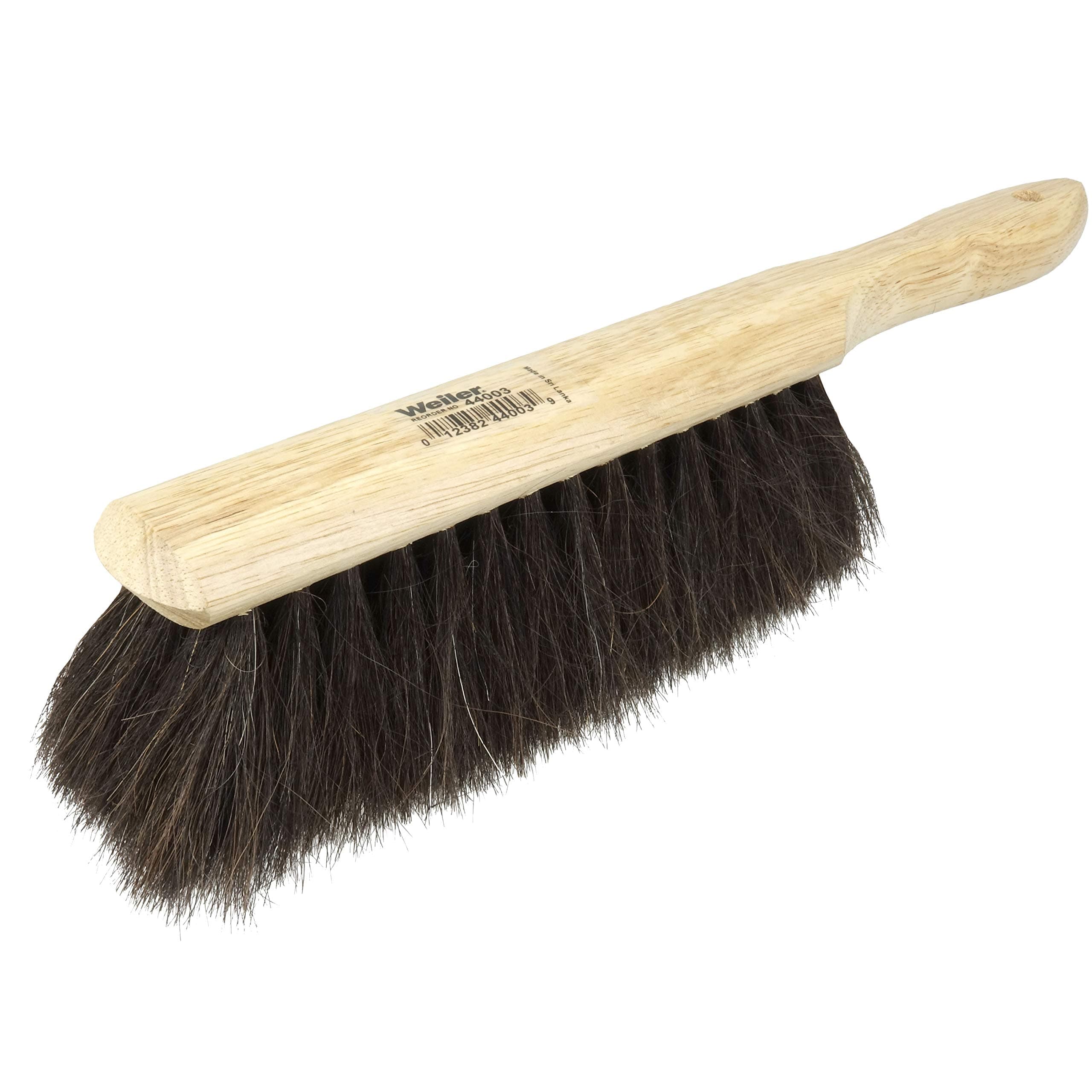 Weiler 44003 Horsehair Counter Duster with Wood Handle, Horsehair Fill, 2-1/2" Head Width, 8" Overall Length, Natural