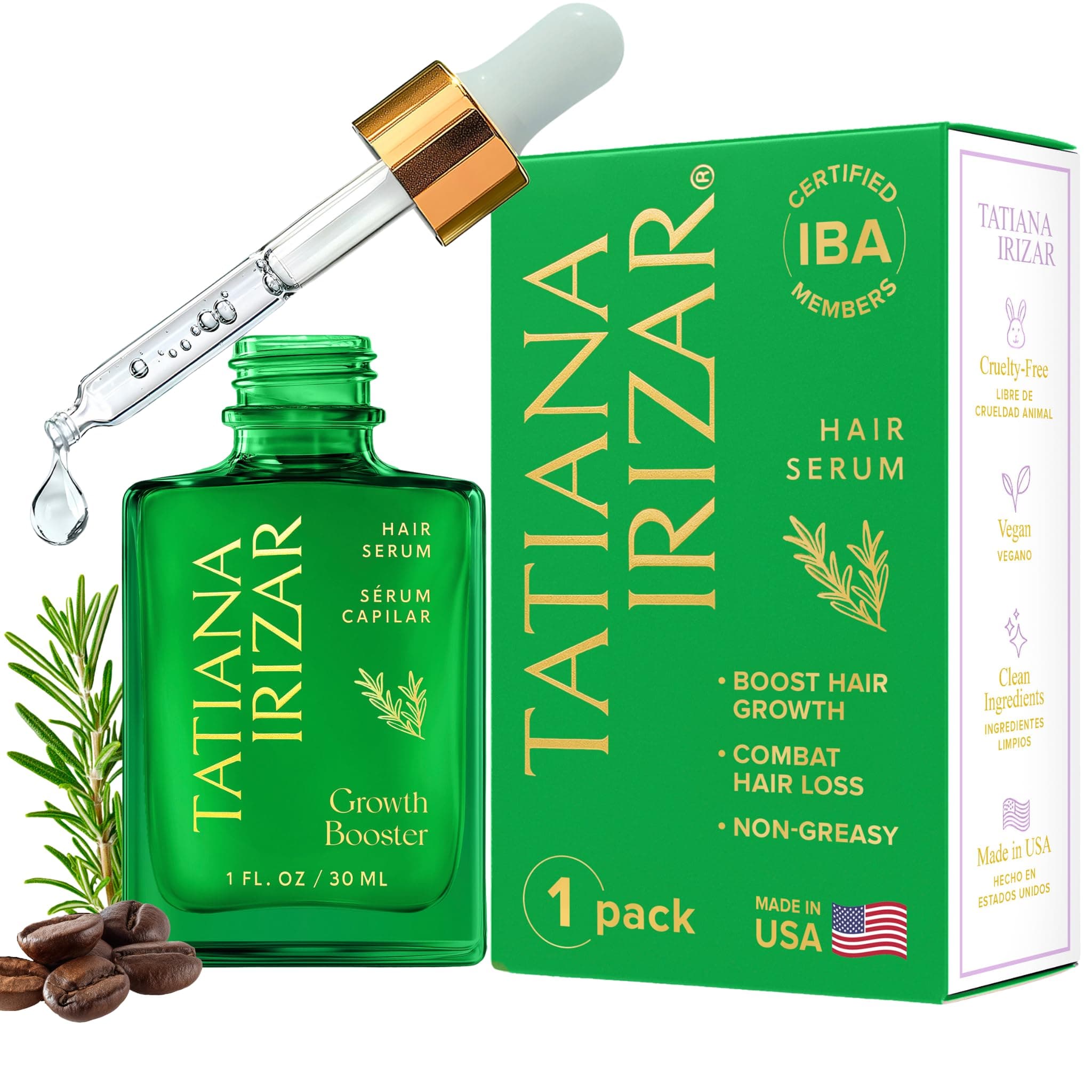 Caffeine Hair Growth Serum Women Made in USA - Peptide Hair Density Serum Non-Greasy Biotin Rosemary & Amla with Caffeine - Scalp 1 Fl.Oz Natural Residue-Free - Growing Scalp Women Regrowth Treatment