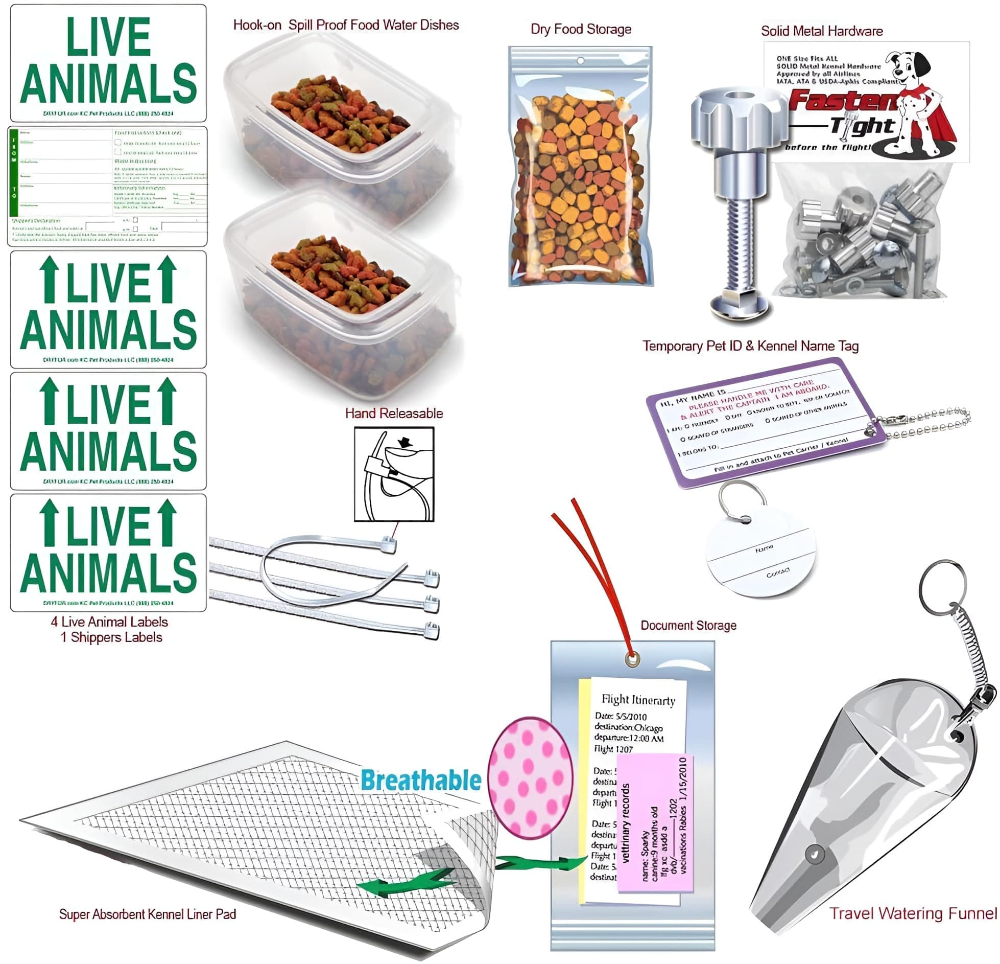 Complete - GT Deluxe Pet Airline Travel Kit with Pad