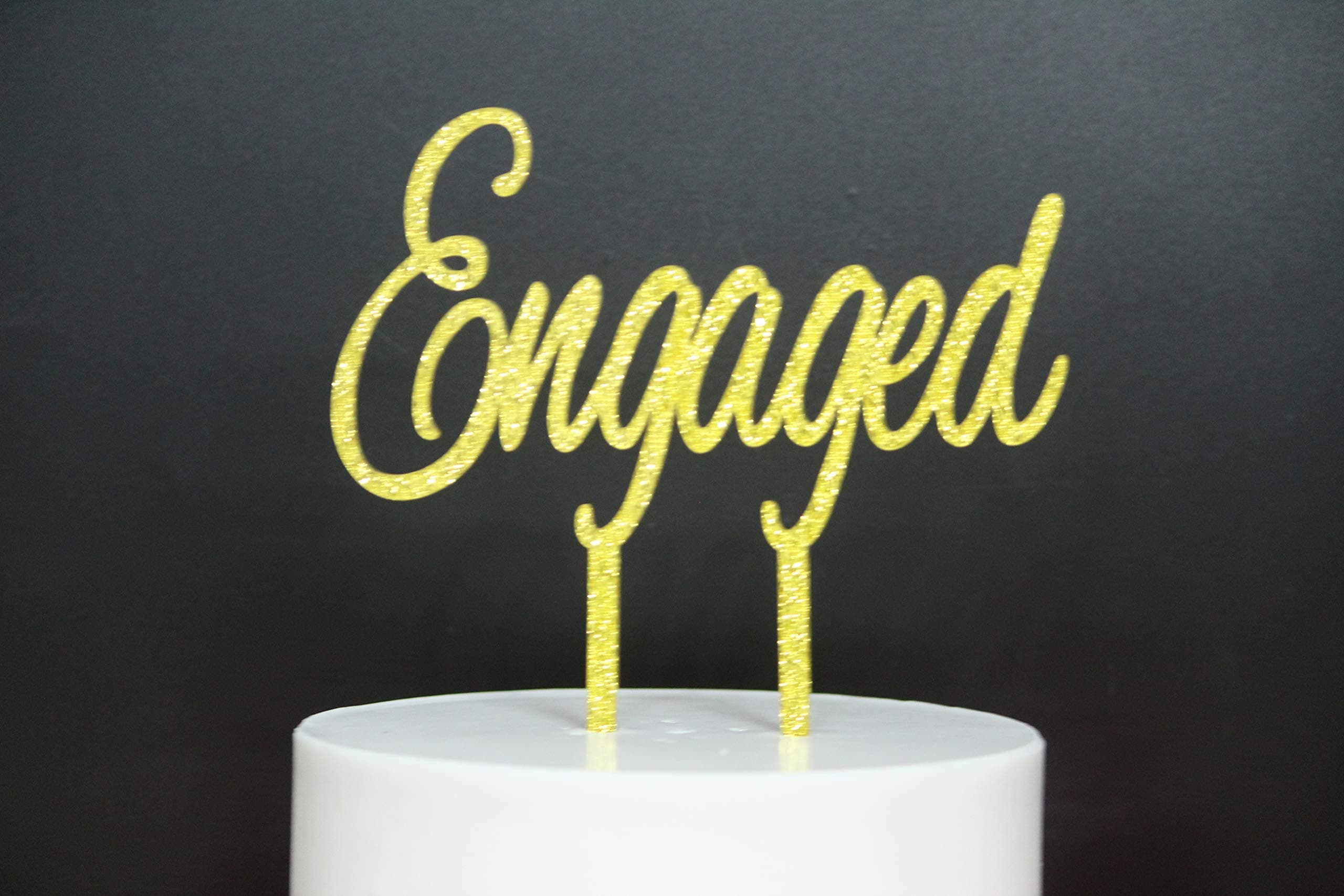 Betalala Gold "Engaged"Cake Topper Baby Shower Birthday Party Decoration.