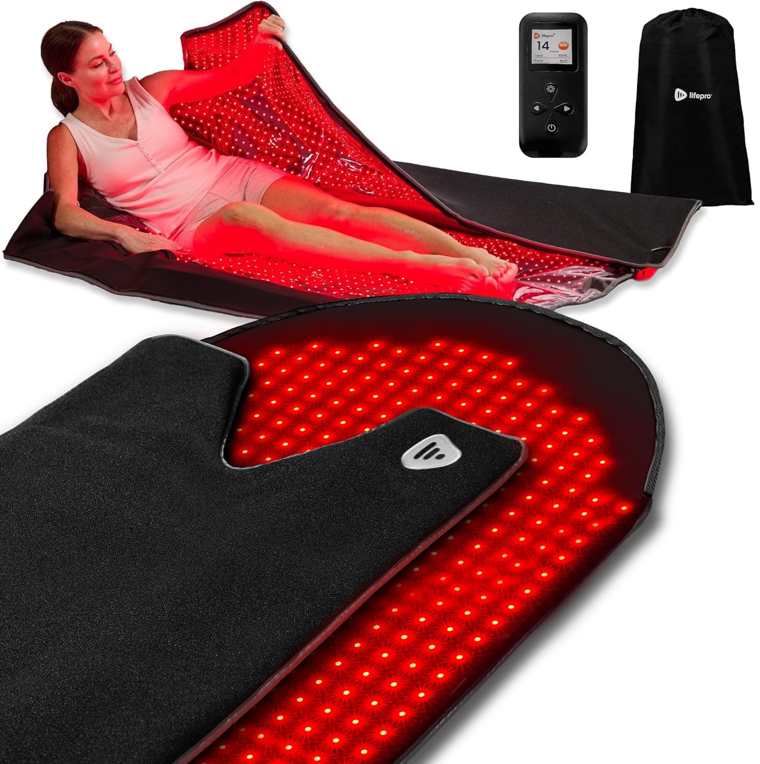 Red Light Therapy Blanket for Full Body Coverage with Red & Near Infrared Light Therapy - Whole Body Red Light Mat, NIR & Red Light Therapy Pad Device, Pulse & Brightness Control for Home