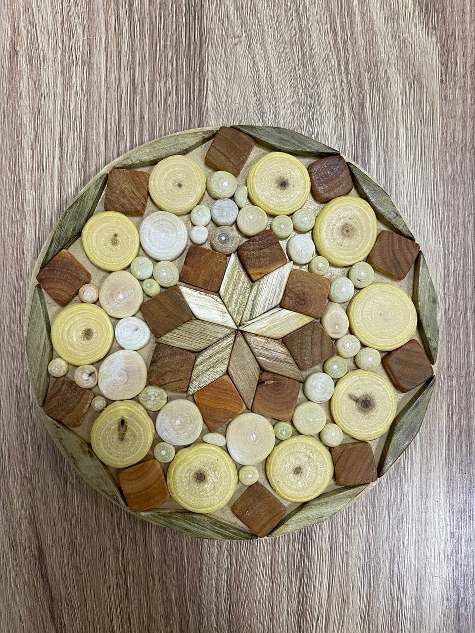 Natural Teapot Wood Trivets for Hot Dishes Set Sturdy 7.5in - Pots and Pans Eco Friendly Hot Pad for Kitchen Counter - Round Coffee Pot Holders Stand Dining Table Decor Protect Hot Plates