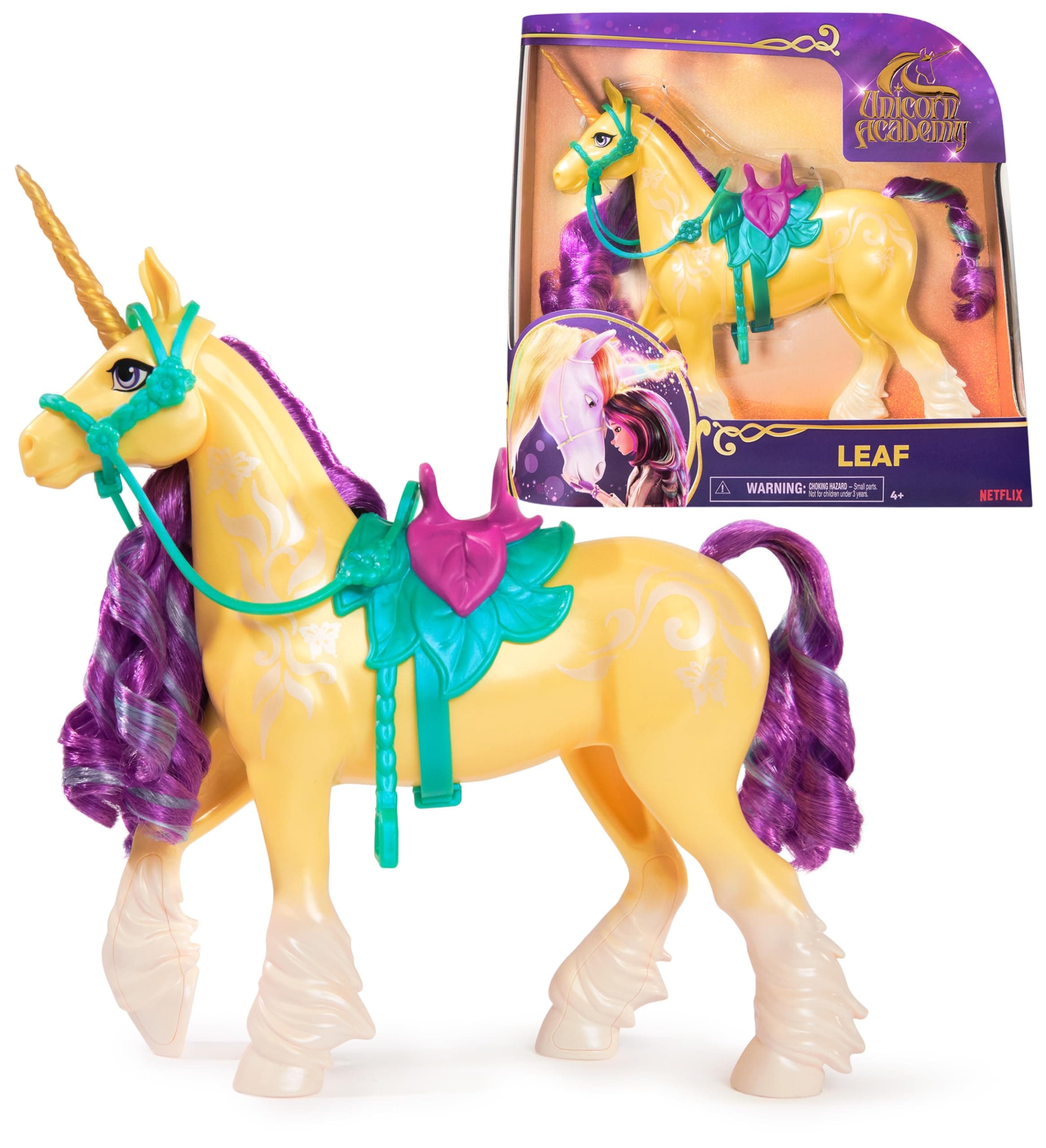 Leaf Unicorn with Head Movement, 2 Riding Accessories, 27.9cm, Compatible with Ava Fashion Doll, Dolls and Unicorn Toys for Girls Aged 4+