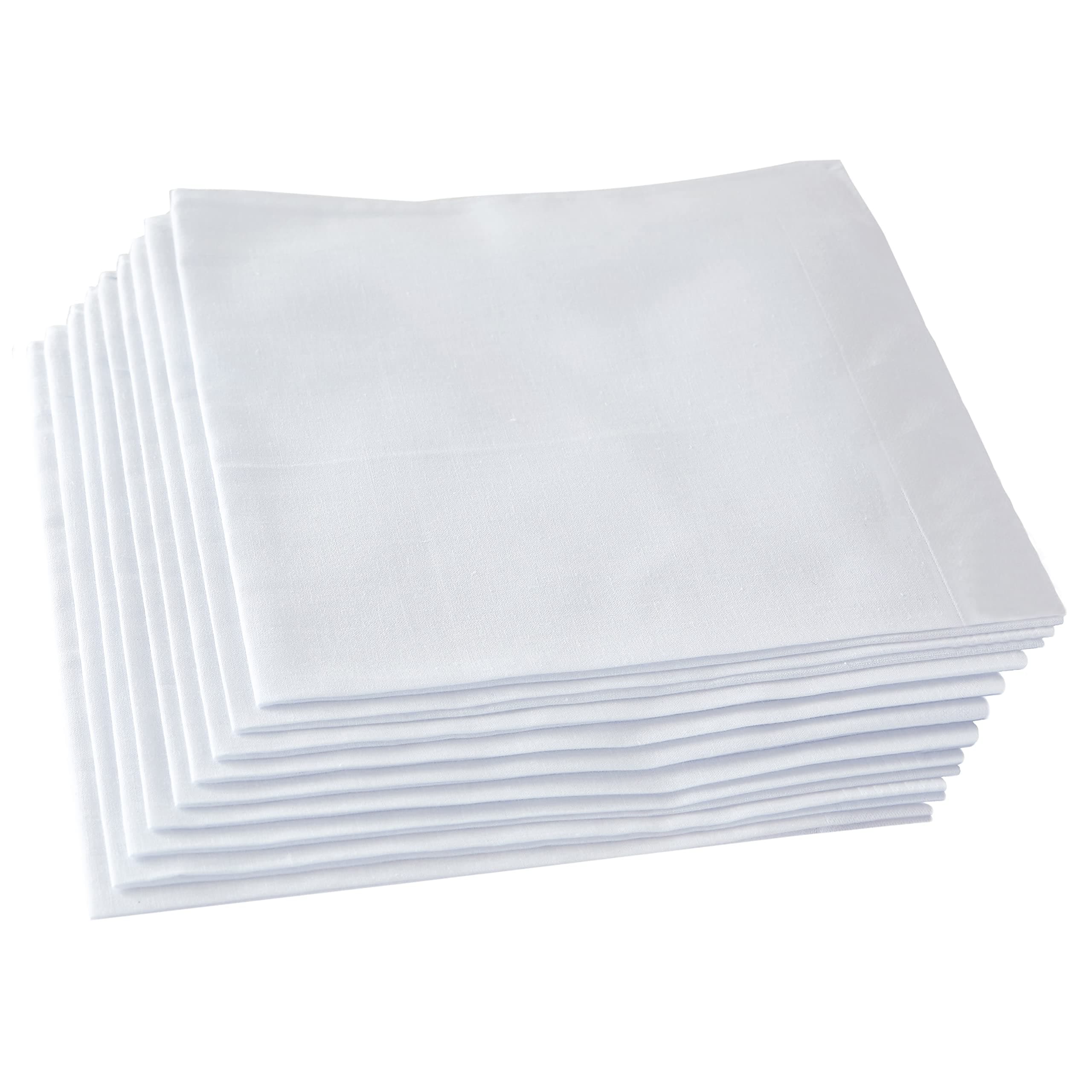 RDS HANKYTEX Men's Handkerchiefs,100% Soft Cotton,White Hankie,Pack of 6 Pieces