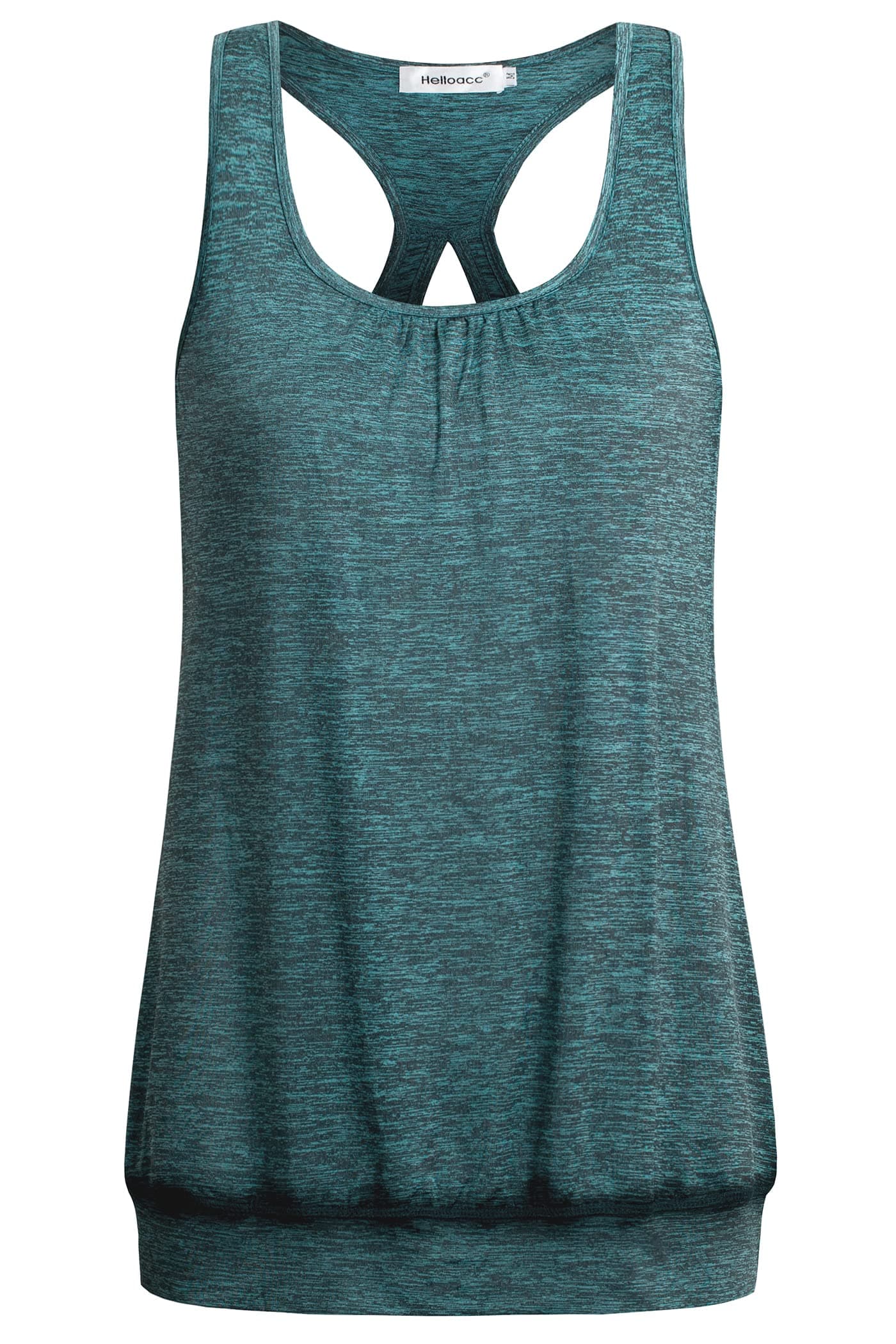 Helloacc Womens Scoop Neck Sleeveless Loose Fit Sport Racerback Workout Tank Top