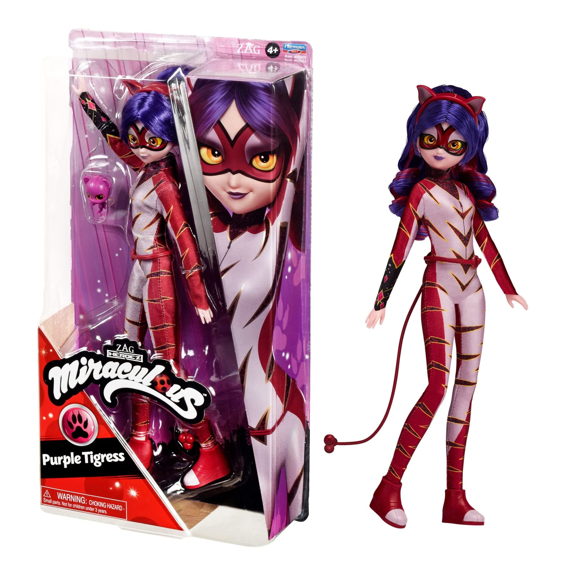 Bandai Miraculous Ladybug and Cat Noir Toys Purple Tigress Fashion Doll Articulated 26 cm Purple Tigress Doll with Accessories and Miraculous Kwami Purple Tigress Figure Miraculous Dolls