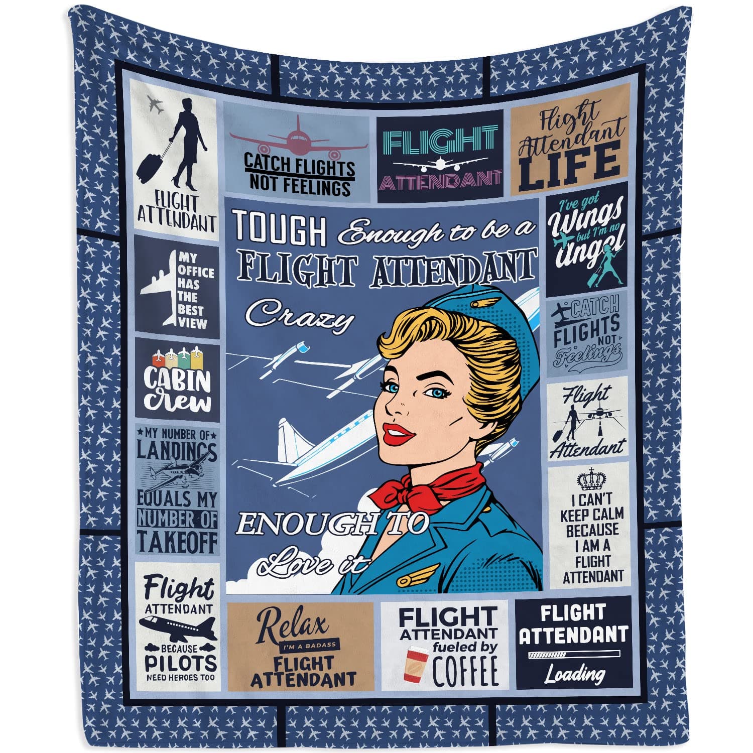 Flight Attendant Gifts, Gifts for Flight Attendants Blanket 60"x50", Essentials Accessories, Birthday Gifts for Stewardess, Aviation Gifts for Women, Aviation School Blankets