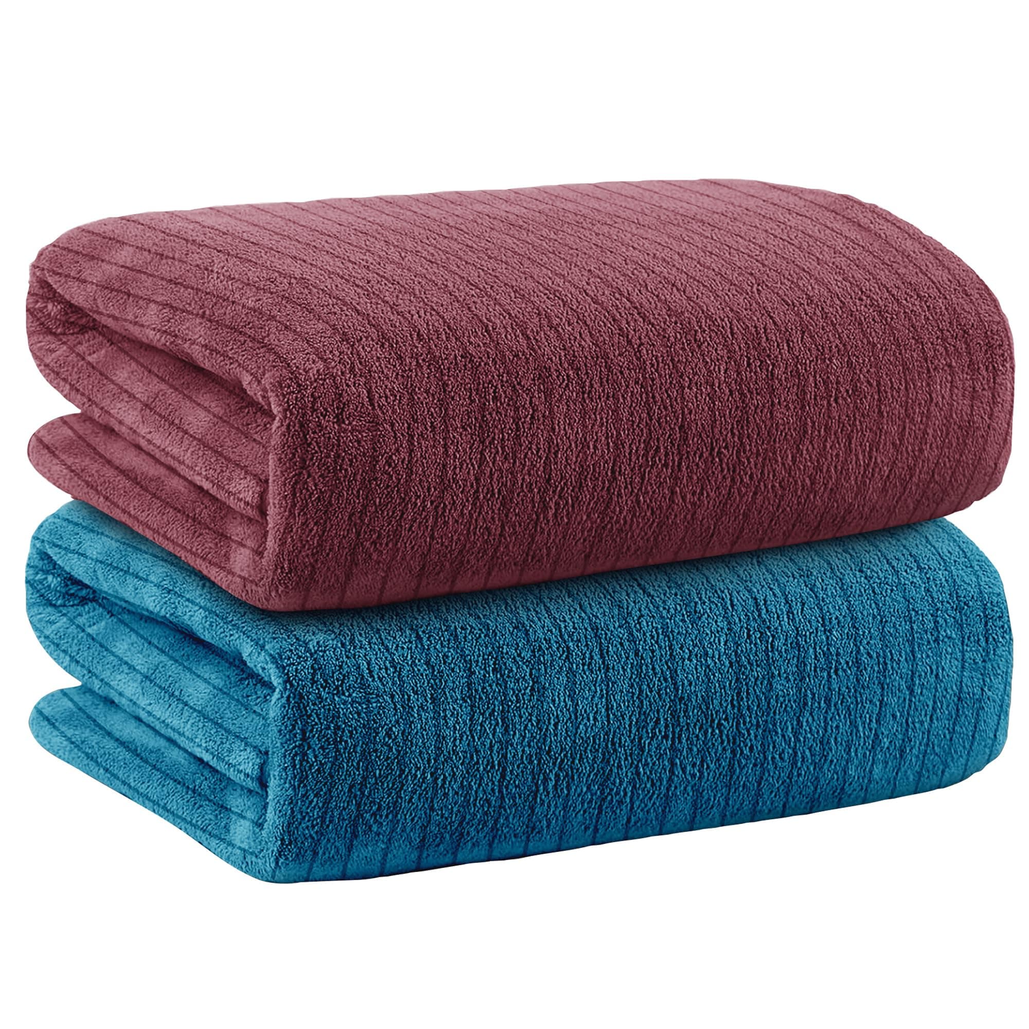 Towels for Bath Large Size | Microfiber Towels for Bath | Towel Set of 2 | 400 GSM | 70 x 140 cm | Pink and Blue | Bath Towels for Men, Women & Kids | Gym Towel | Perfect for Everyday Use