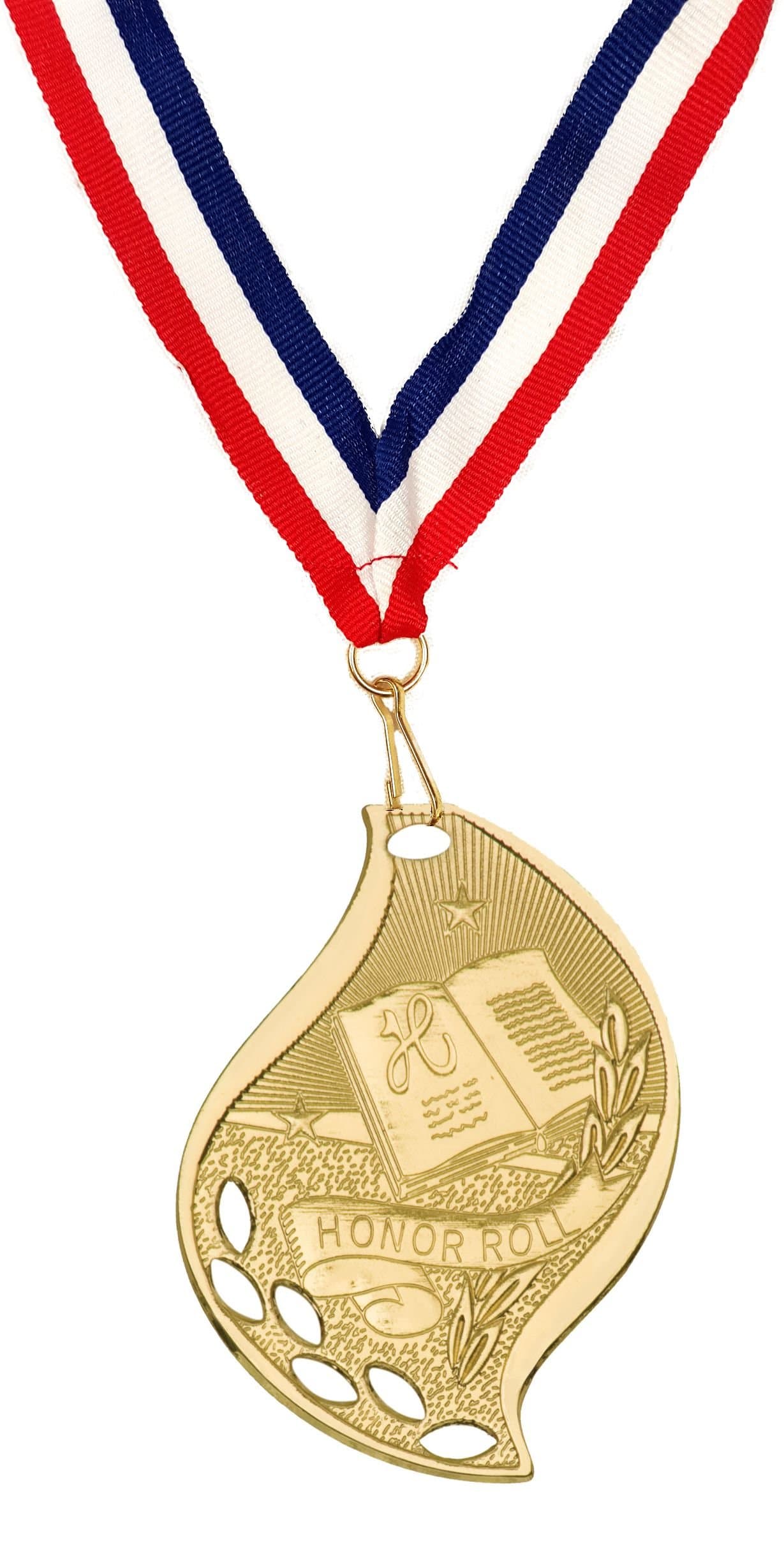 Honor Roll Medal, Lot of 10, Click to Customize! Free Engraving. Medallion with Neck Ribbon