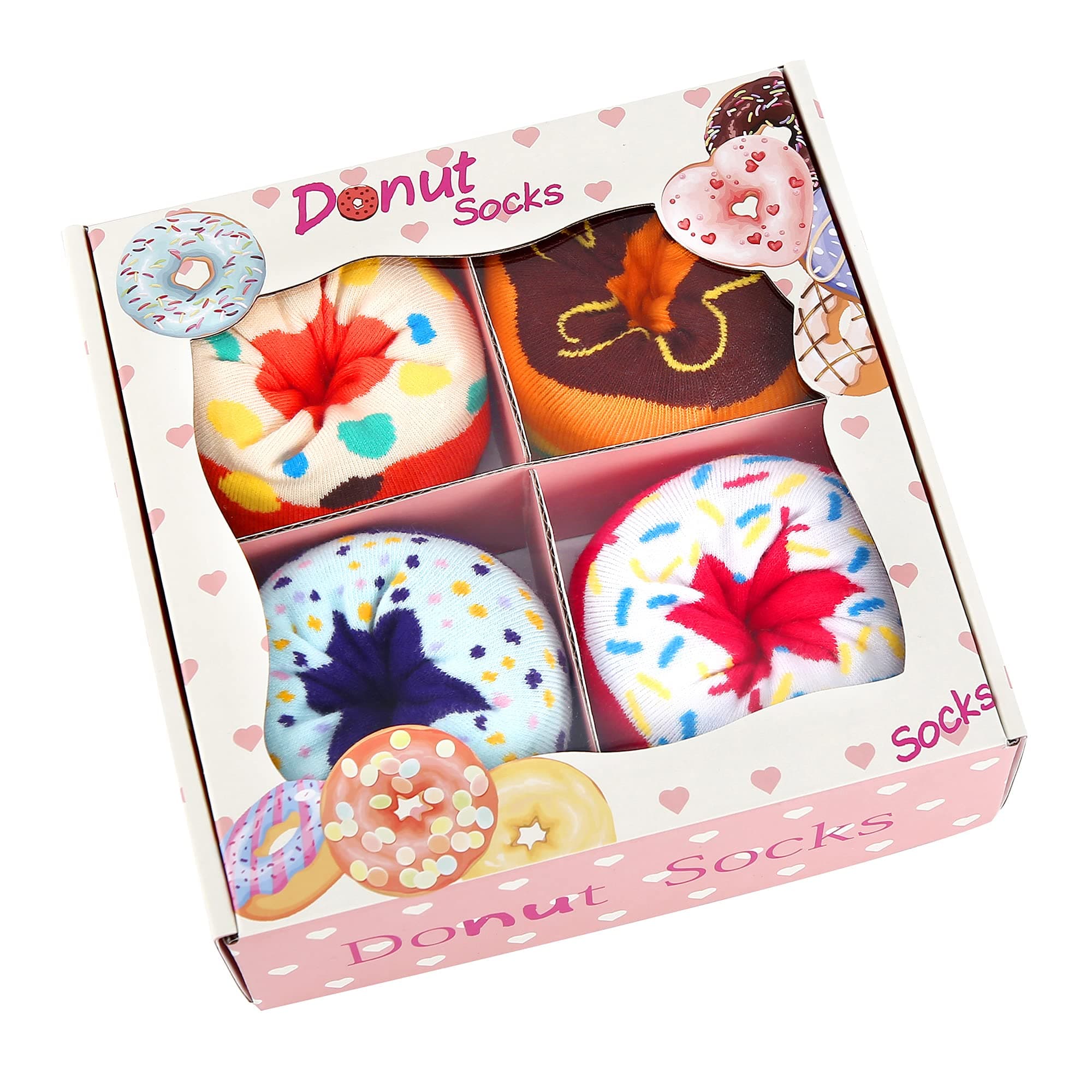 Funny Donut Ice Cream Cake Socks Box - Funny Gifts for Women Teenage Girls - Novelty Cute Cotton Socks Mothers Day Easter Valentines Christmas Birthday Gifts