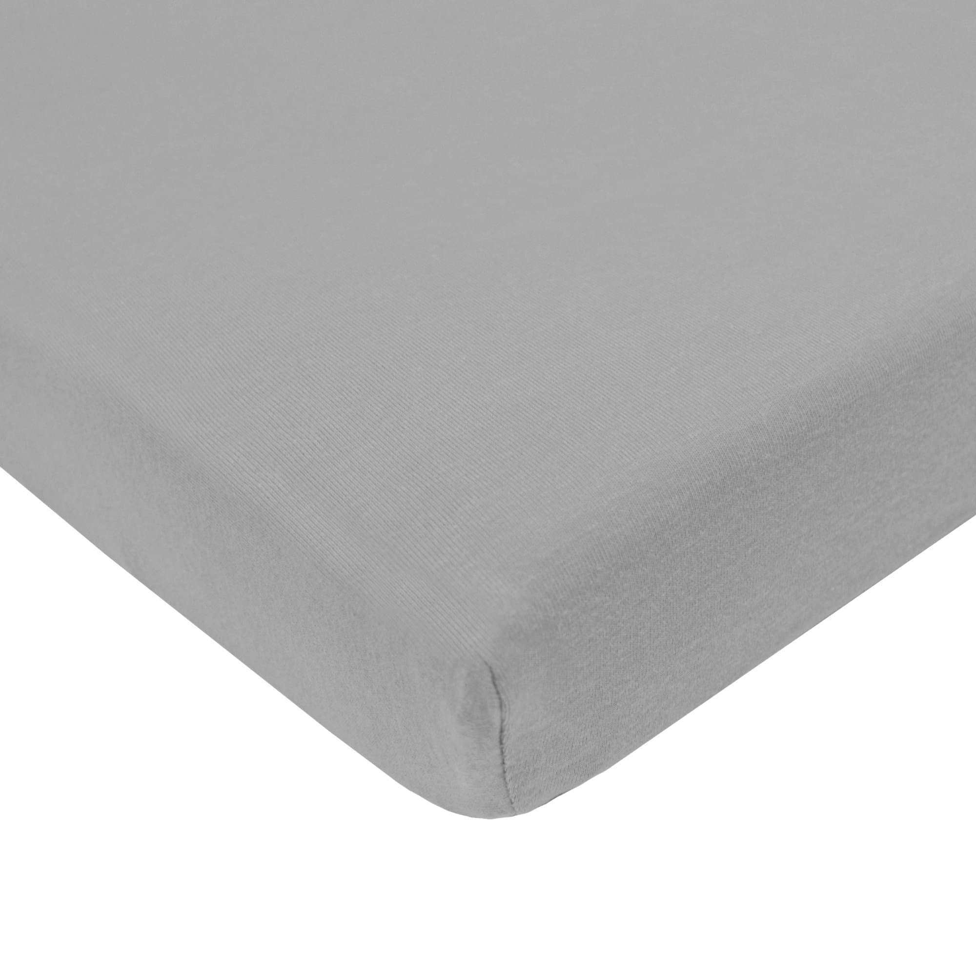 American Baby Company100% Natural Cotton Fitted Mini Crib Sheet 38" x 24" - Soft & Breathable Small Nesting Portable Crib Sheet, Fits Pack N Play Mattresses, Ash Gray, for Boys & Girls