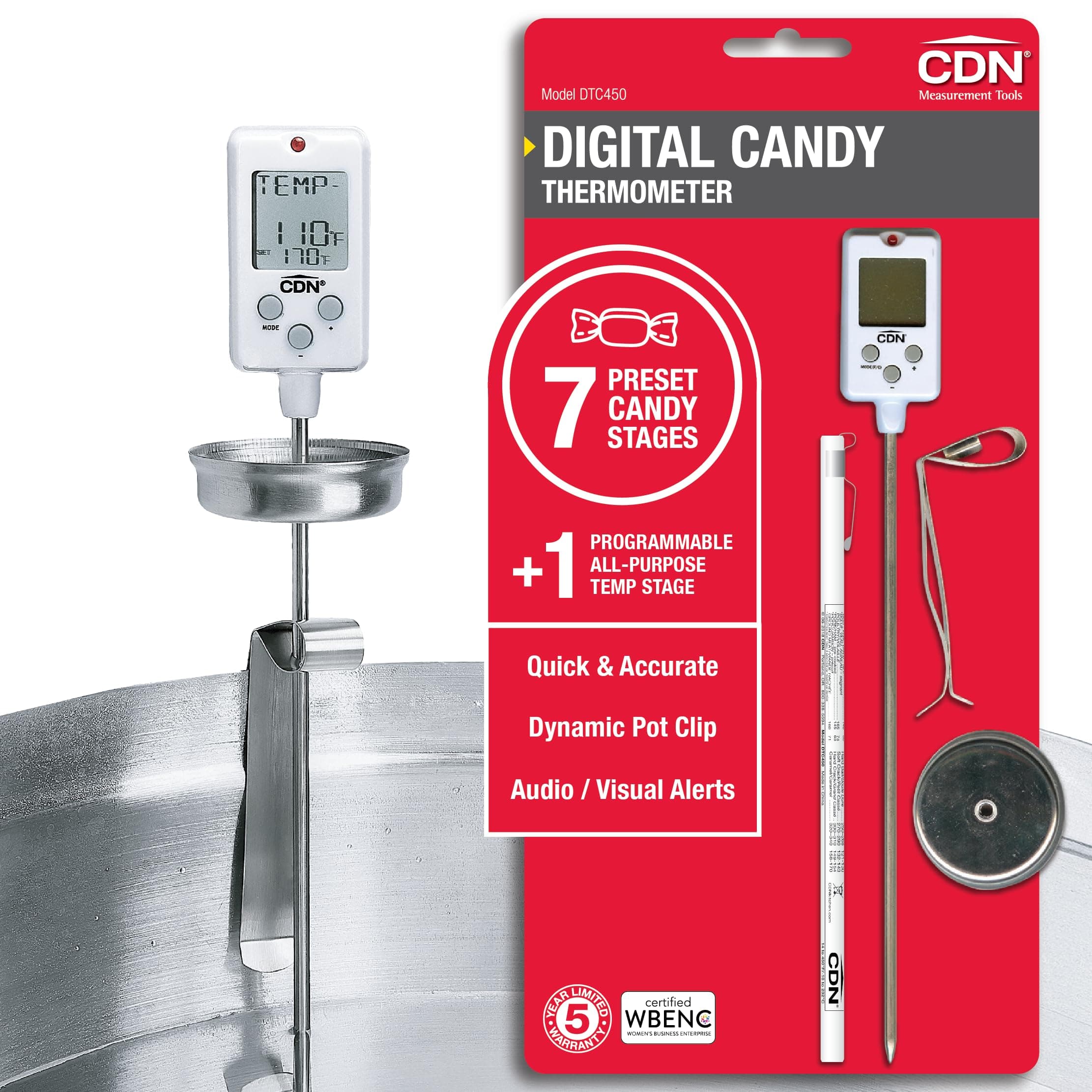 CDN DTC450 Digital Pre-Programmed & Programmable Candy Thermometer