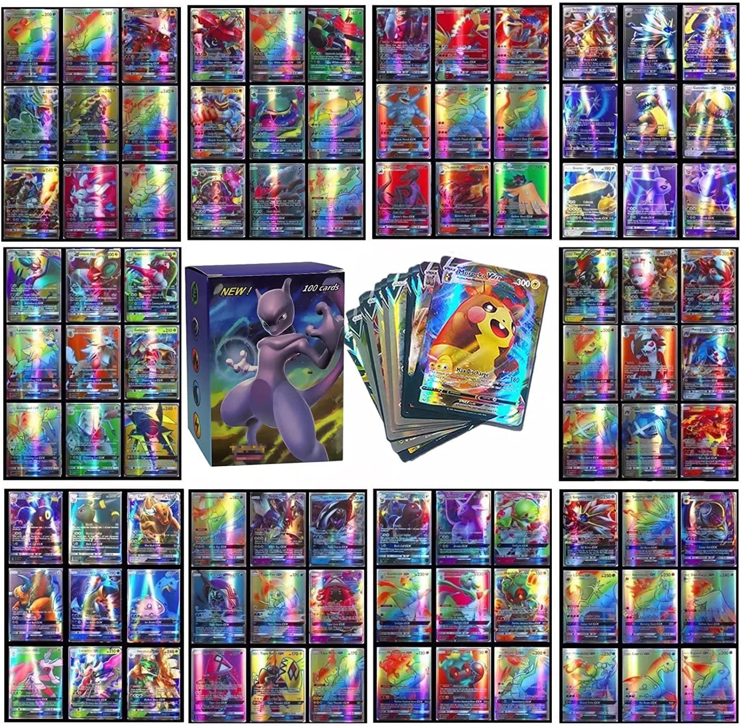 JOROBO Charizard Cards Deck Box - (GX Rare Cards, Trainer and Energy Series Cards, EX Rares, Mystery Card) 100 Pieces