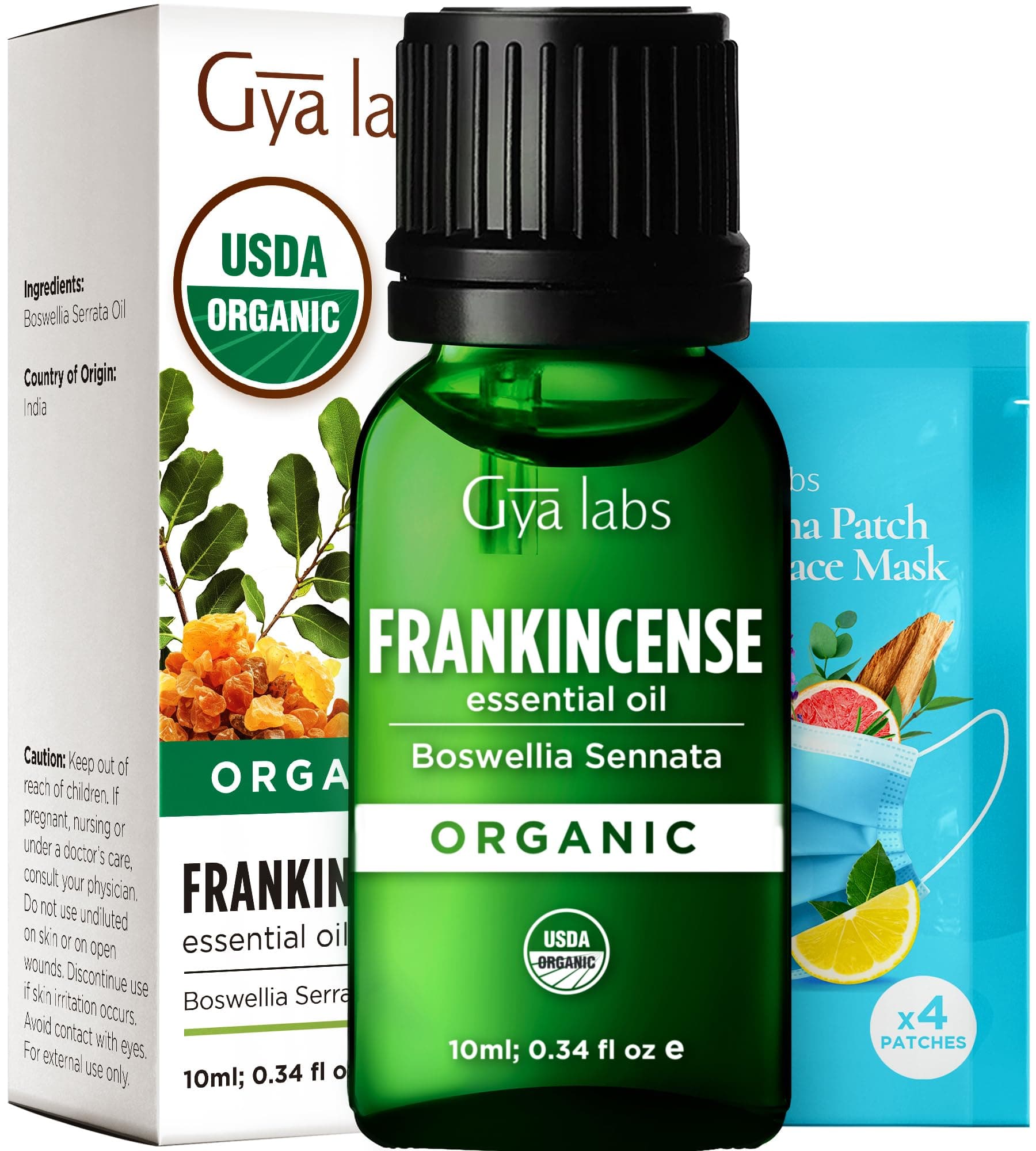 – Gya Labs Organic Frankincense Essential Oil for Skin - 100% Pure and Natural Organic Frankincense Oil for Face, Body Comfort & Diffuser, Aromatherapy Oils for Calming & Relaxing (10ml)