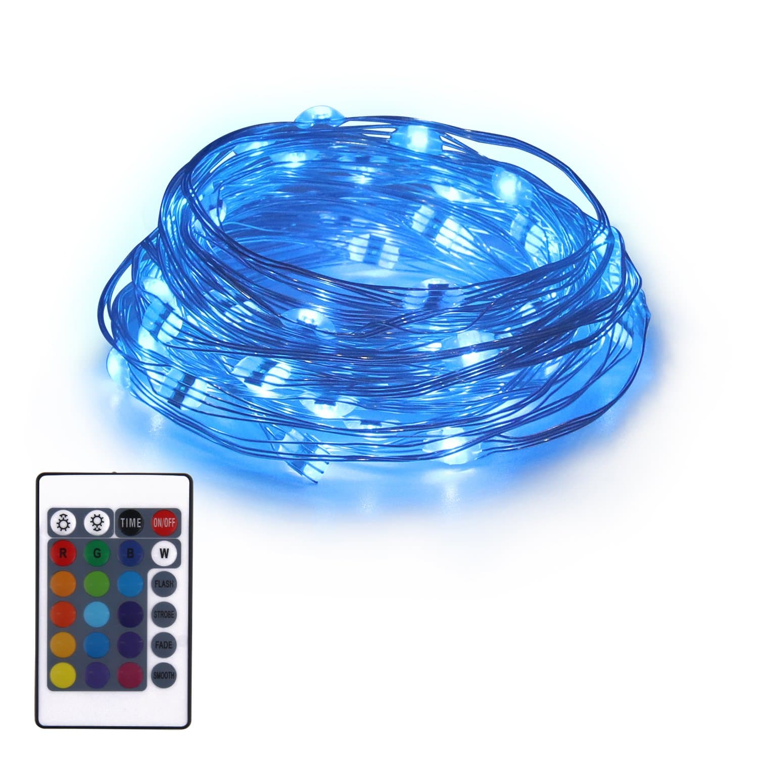 LED String Lights USB Operated Copper Wire LED Lights with Remote Control 100 LEDs 32.8FT/10M (Adapter Included) for Bedroom, Patio, Garden, Gate, Yard, Parties, Wedding Decoration (50 LEDs 16.4FT)