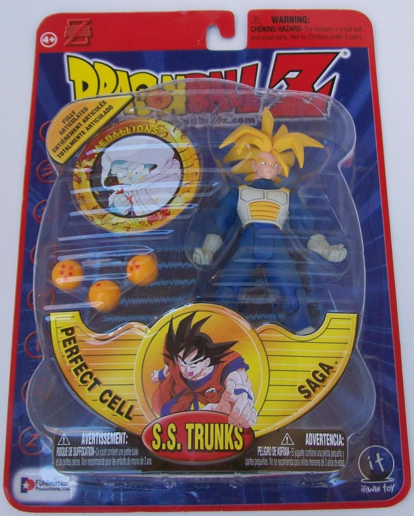 Dragonball Z 5" SS FUTURE TRUNKS in SAIYAN ARMOR Action Figure - PERFECT CELL SAGA - IRWIN TOYS