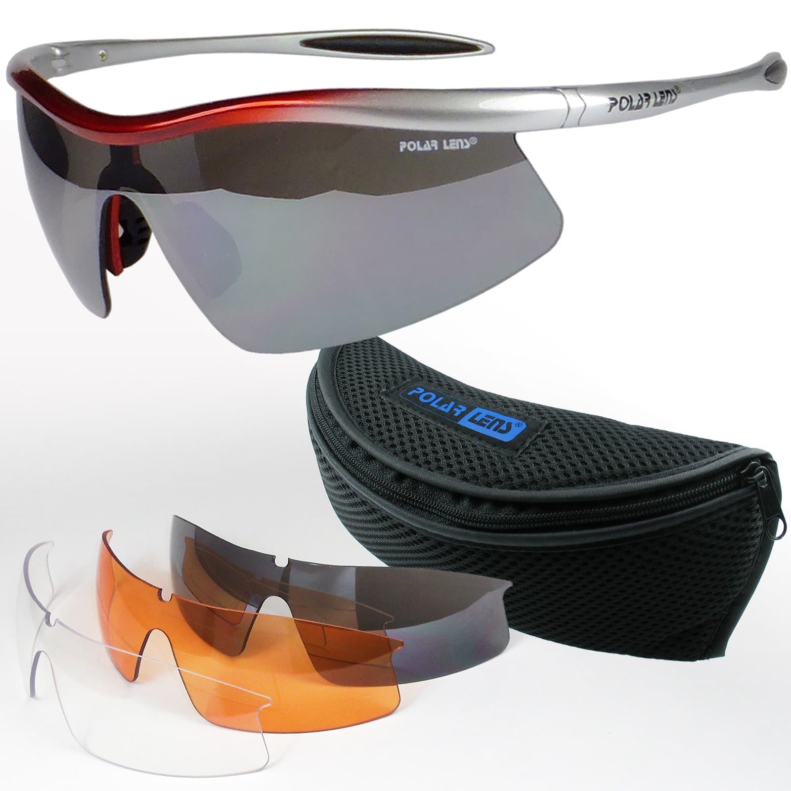 Polarlens S26 / Cycling Glasses / Sport Glasses / Running Glasses / Exchange System Lenses /German Engineered / Introductory Pricing for US market / Includes belt loop carrying case and microfiber cloth bag for cleaning
