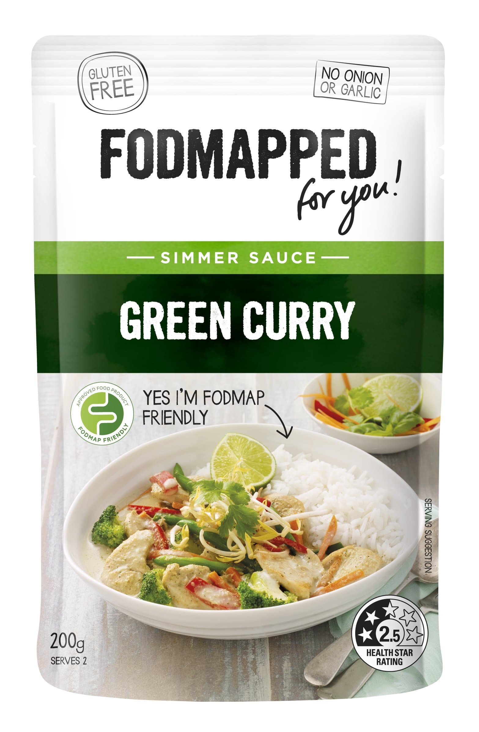 Fodmapped Green Curry Simmer Sauce, 200 g