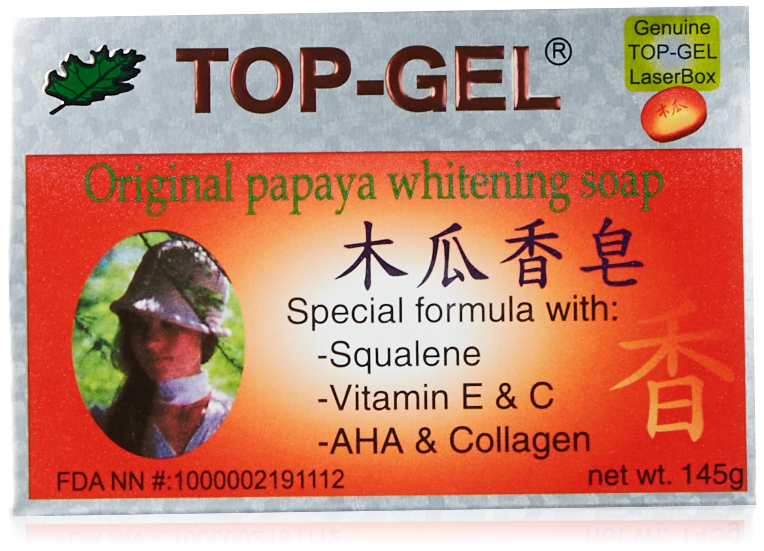Top Gel Papaya Whitening Soap Squalene AHA Collagen Soap