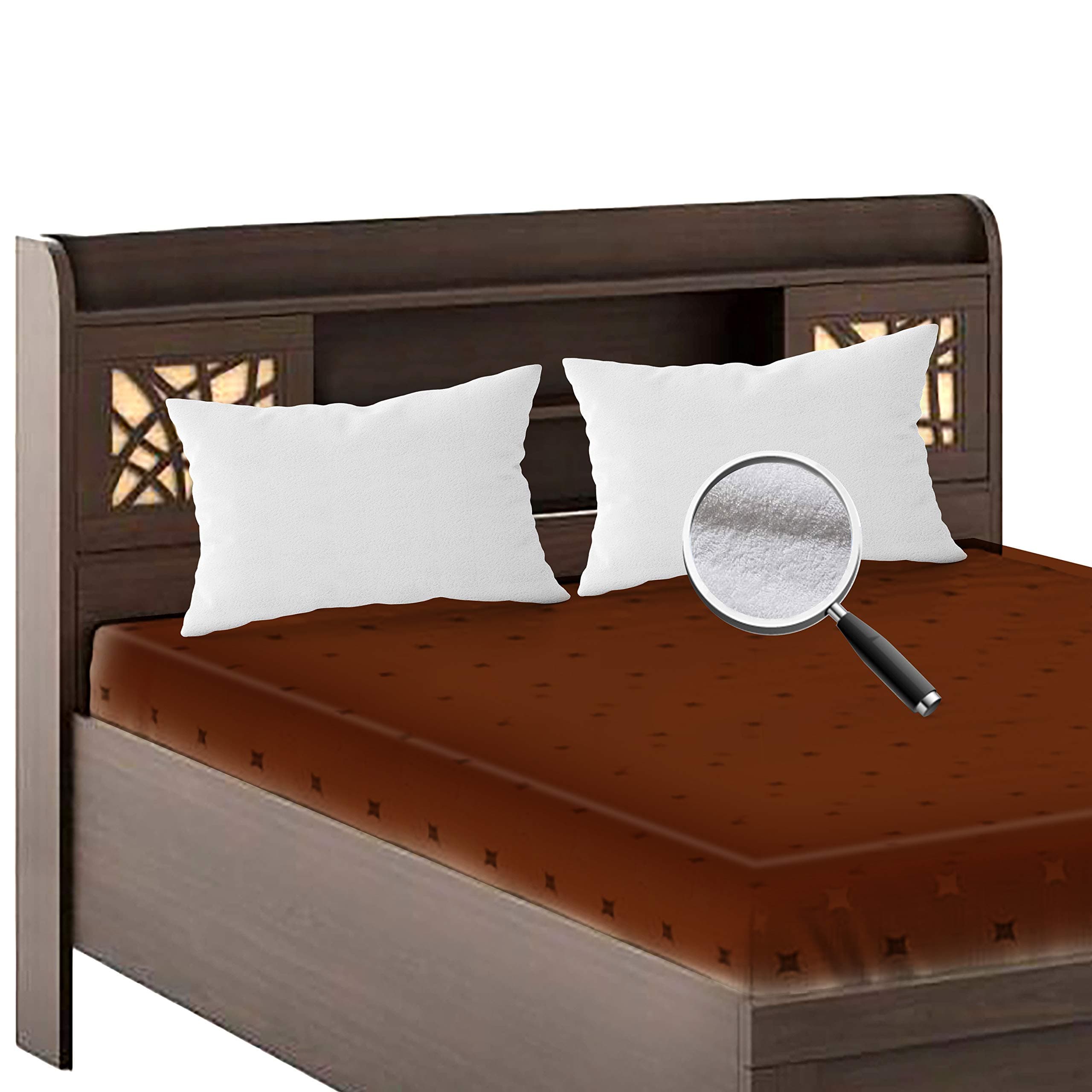 Mattress Protector Terry Cotton Waterproof Dustproof Pillow Protector (12x18inch, White) - Set of 12