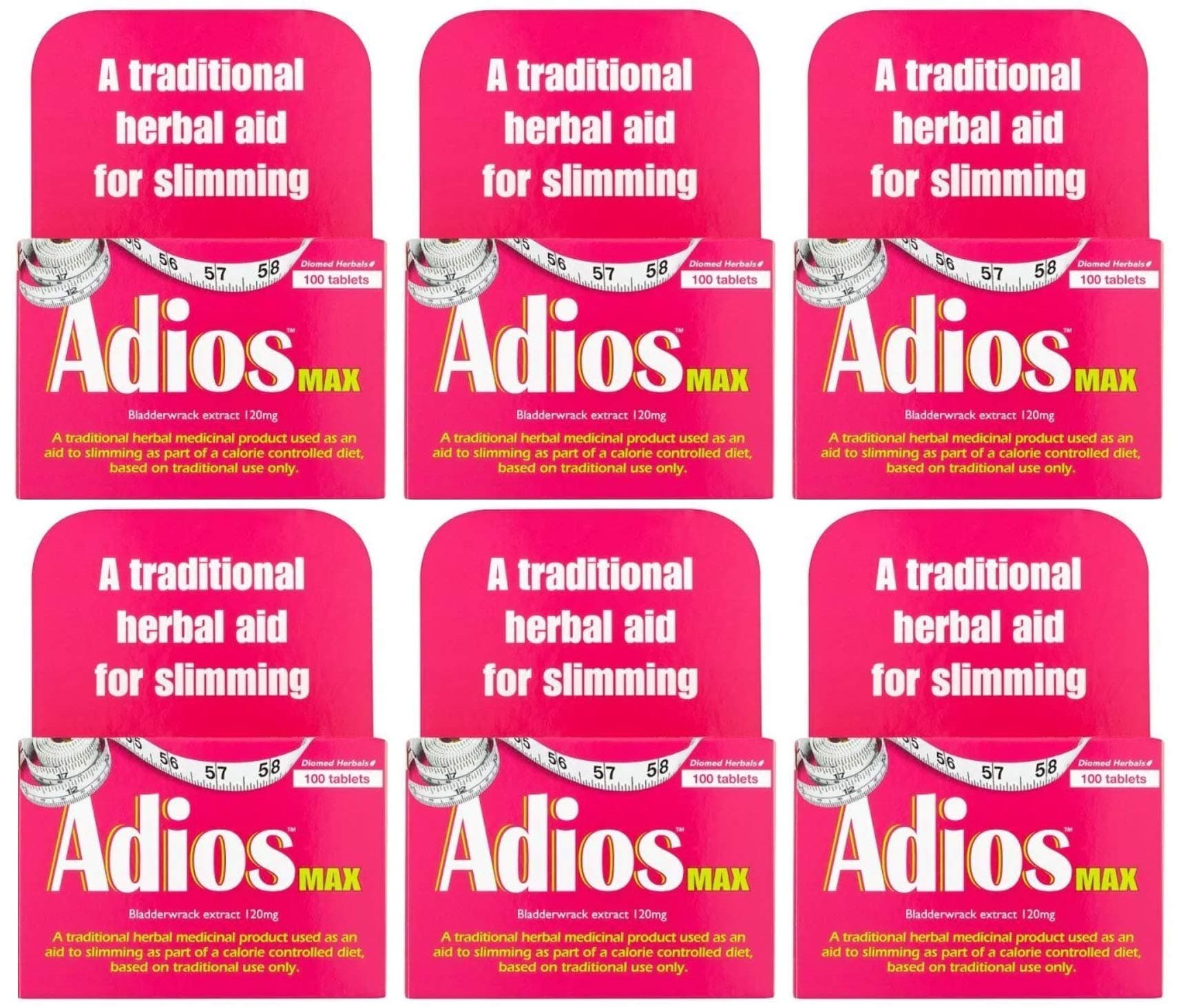 Adios Max (100 Tablets) x 6 Pack