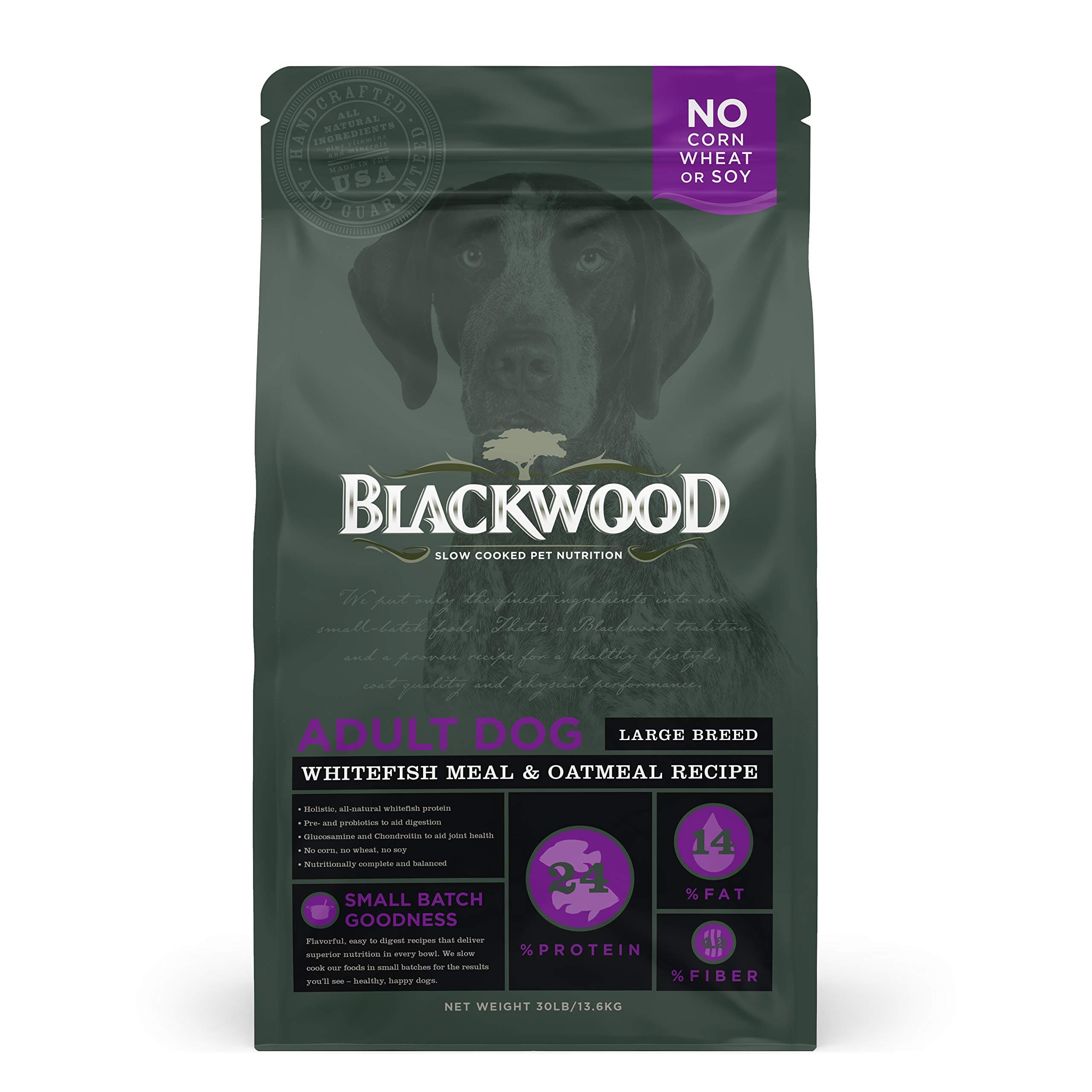 Blackwood Pet Food 22403 Adult Dog, Large Breed, Whitefish Meal & Oatmeal Recipe, 30Lb.
