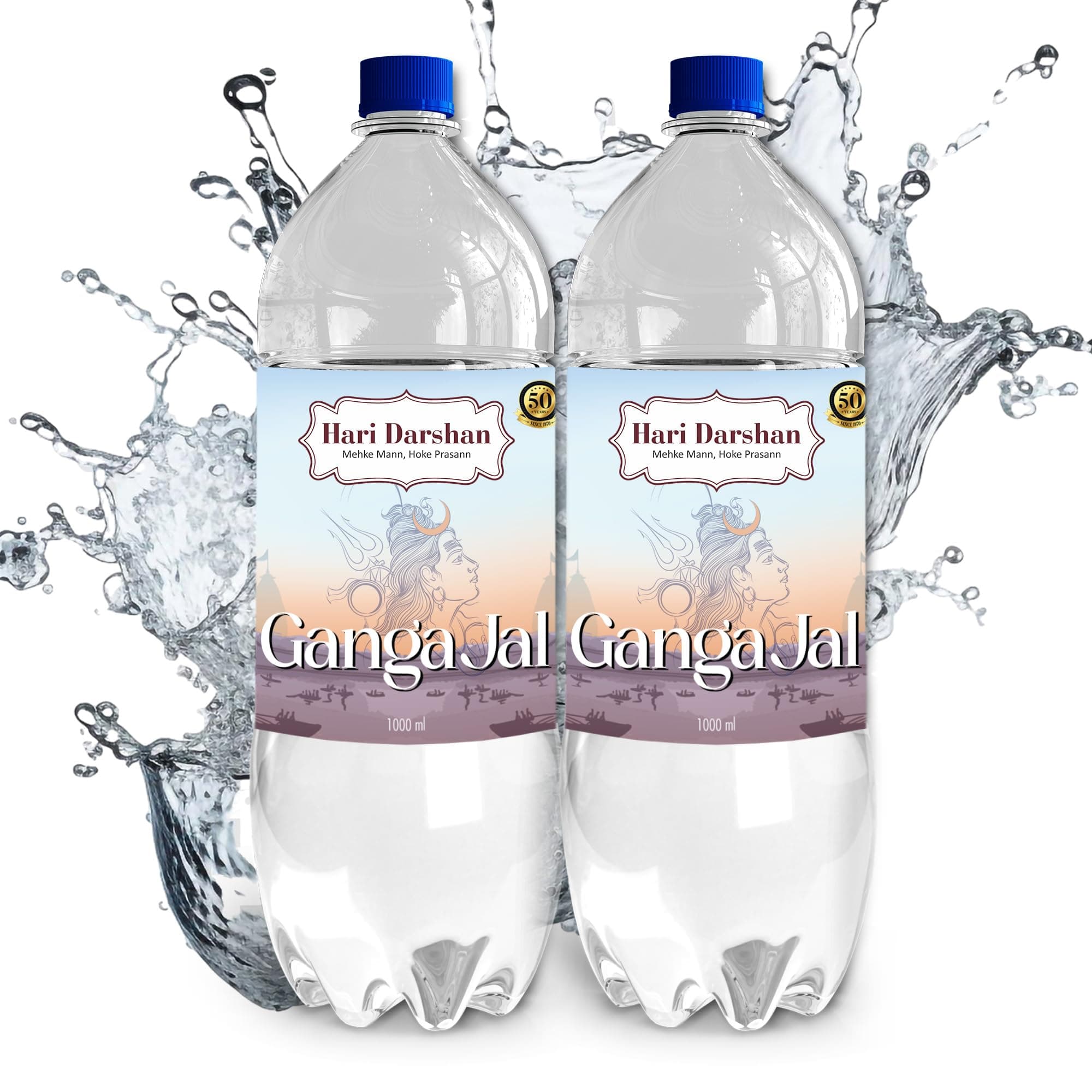 Hari Darshan Pavitra Ganga Jal | Pure Holy Water Sourced from Gangotri Approved by Uttarakhand Govt. For Pooja Purpose – 2 Ltr (1000ml x 2)