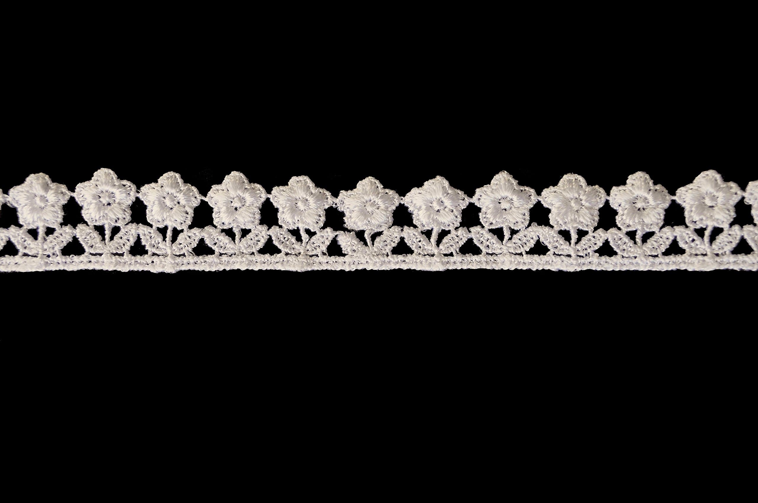 Altotux 0.75 inch White Ivory Small Daisy Flower Venice Floral Lace Trim by 3 Yards (Ivory)