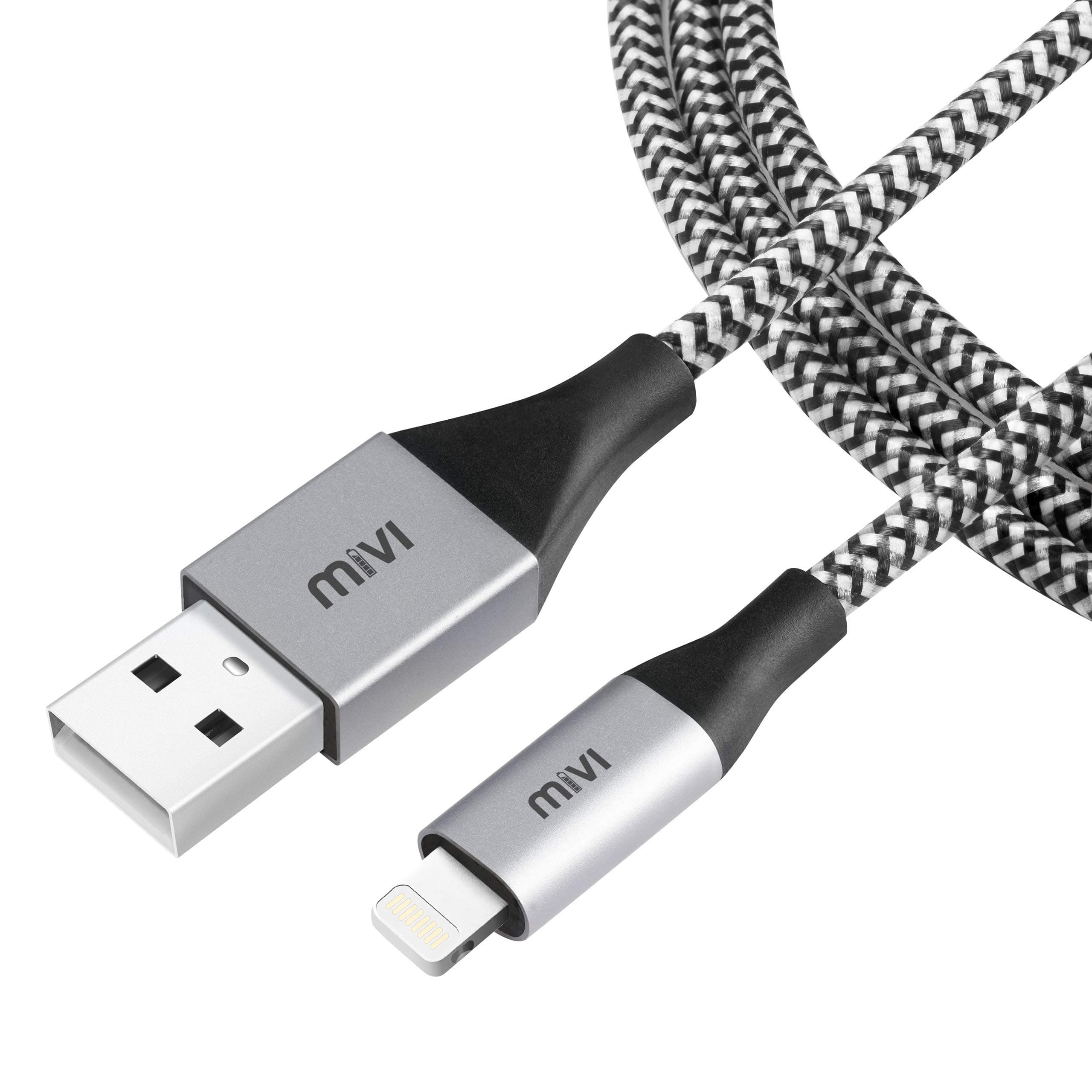 Mivi LC6B Lightning Cable - 6 Feet - (Black)