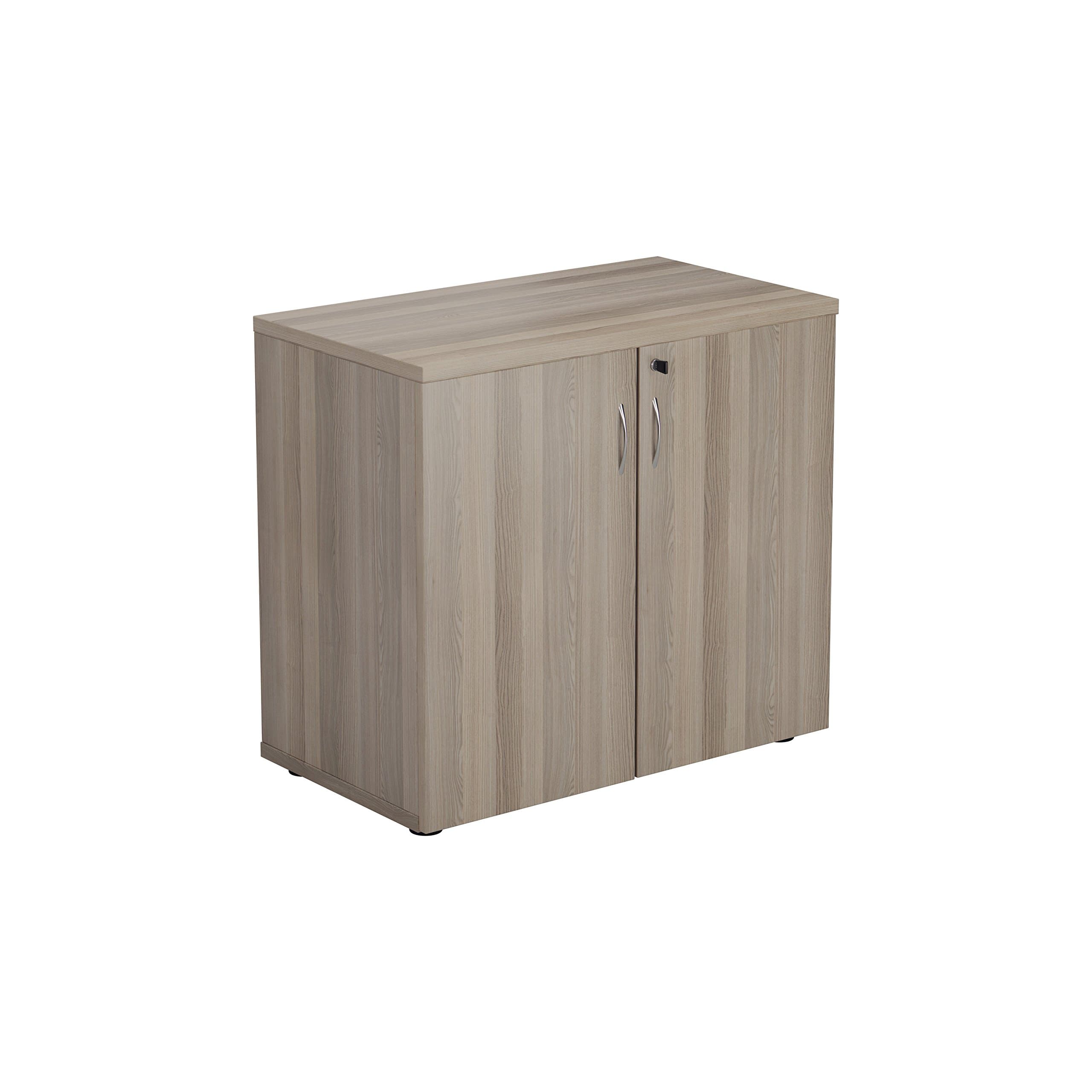 Office Hippo Desk High Cupboard, Lockable Grey Oak, 80 x 45 x 73 cm