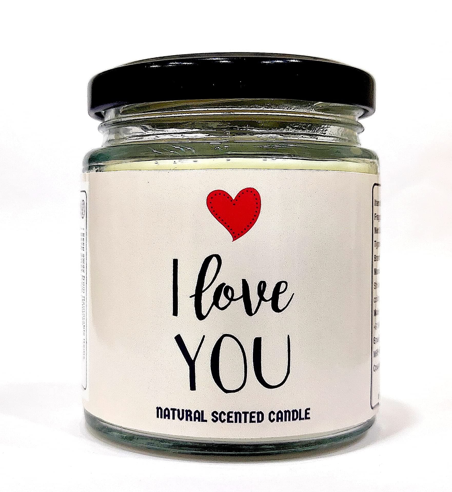Floryn Decor� Printed Valentines Candle | Valentine Jar Candle | Candle for Valentine Day Gift | Valentine's Day Candle | Valentine Gift Set (Valentines Jar Candle, I L U)