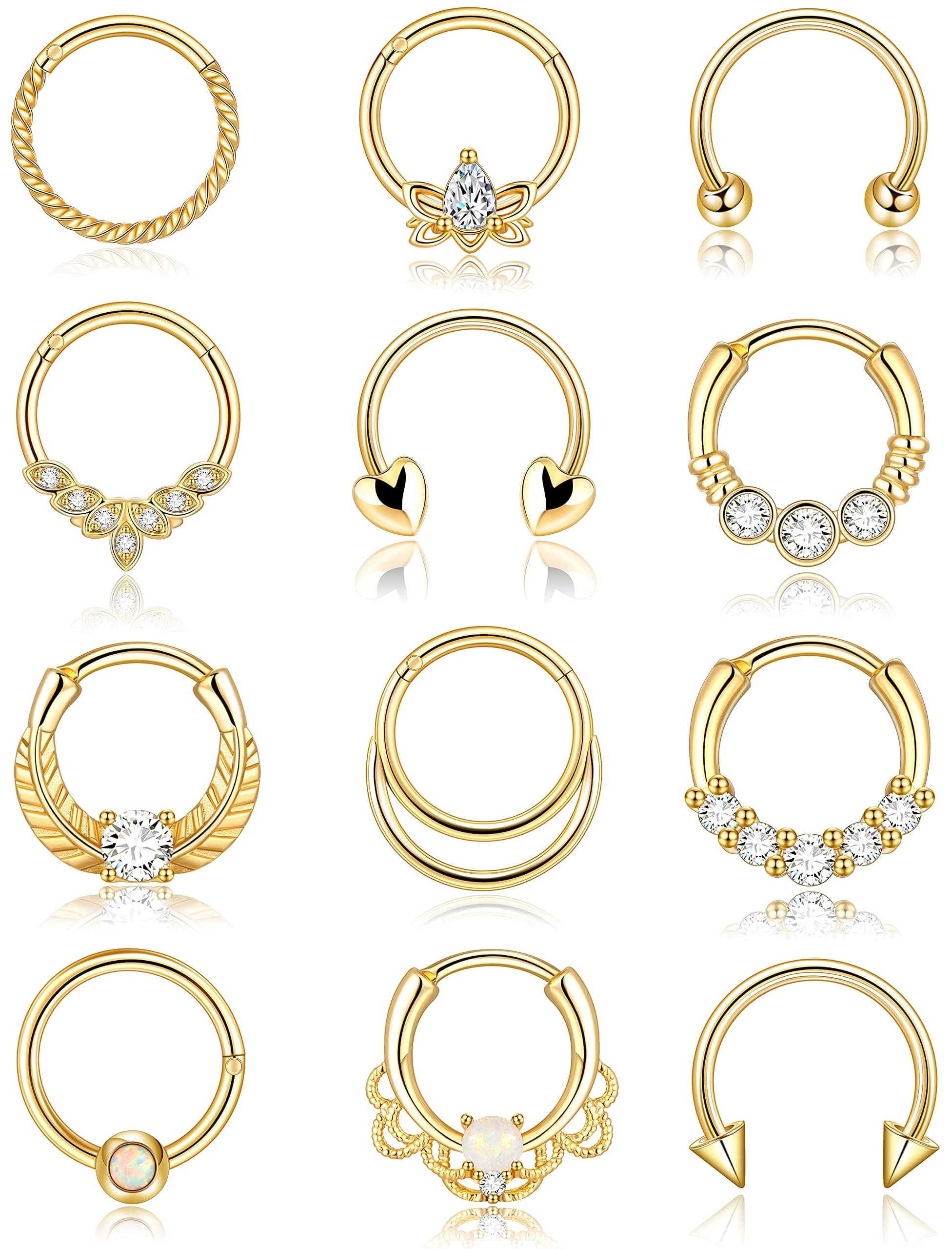 Septum Ring 16g Cute Septum Nose Rings Septum Daith Piercing Jewelry Septum Clicker