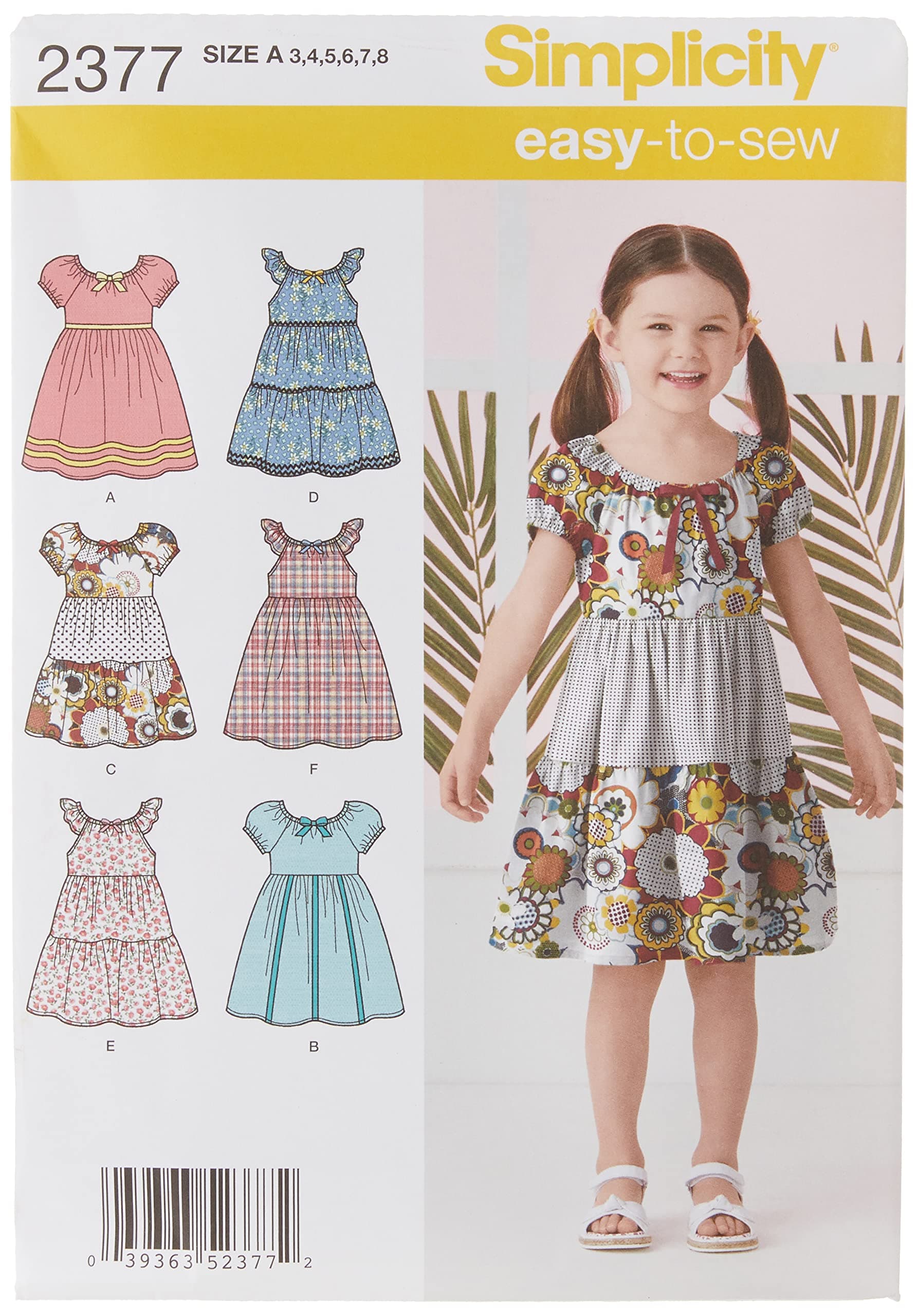 A 3-4-5-6-7-8 Sewing Pattern 2377 Childs Dresses