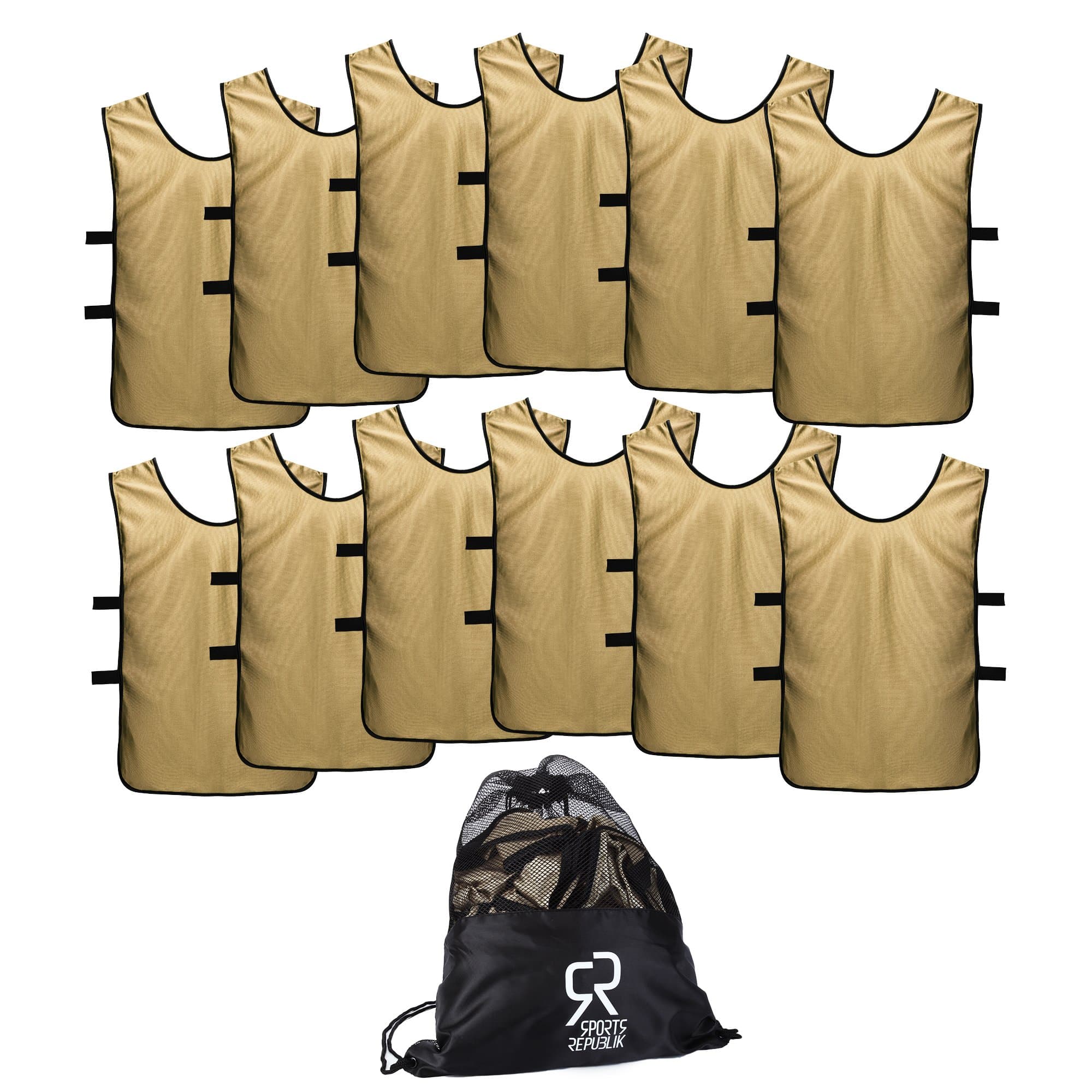 SportsRepublik Pinnies Scrimmage Vests for Kids, Youth and Adults (12-Pack) - Soccer Pennies