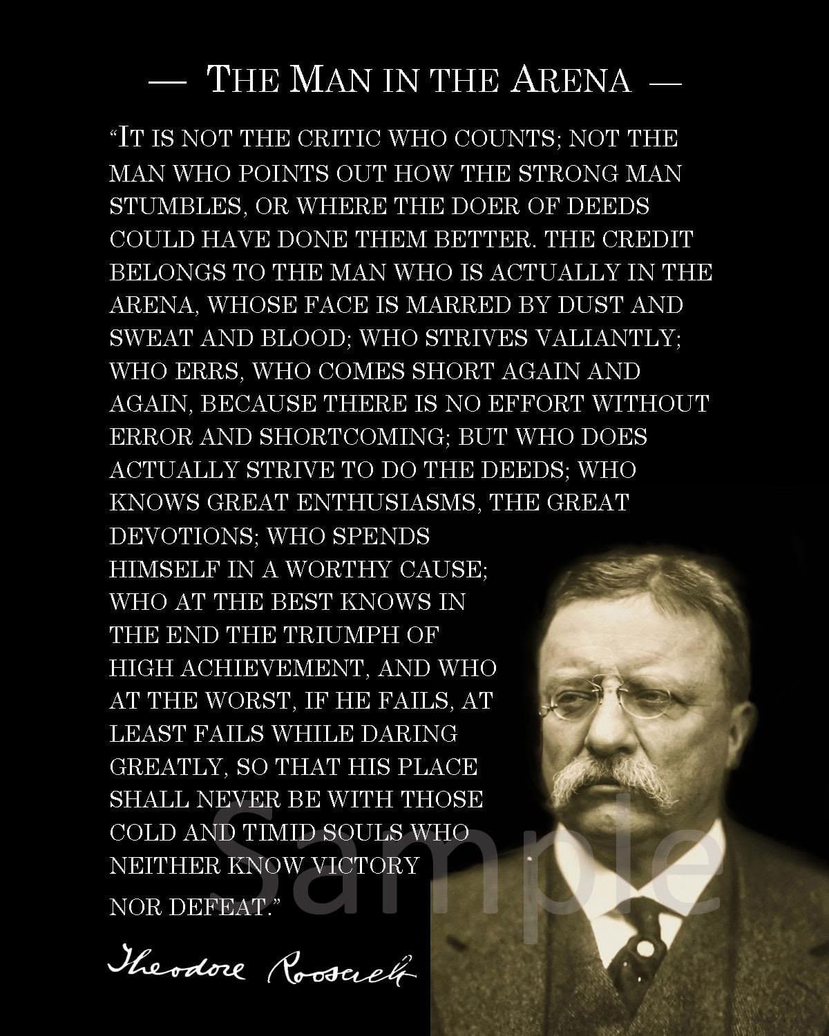 OUTWEST TRADING The Man in the Arena Speech Photo Print on Matte Photo Paper (8 x 10)