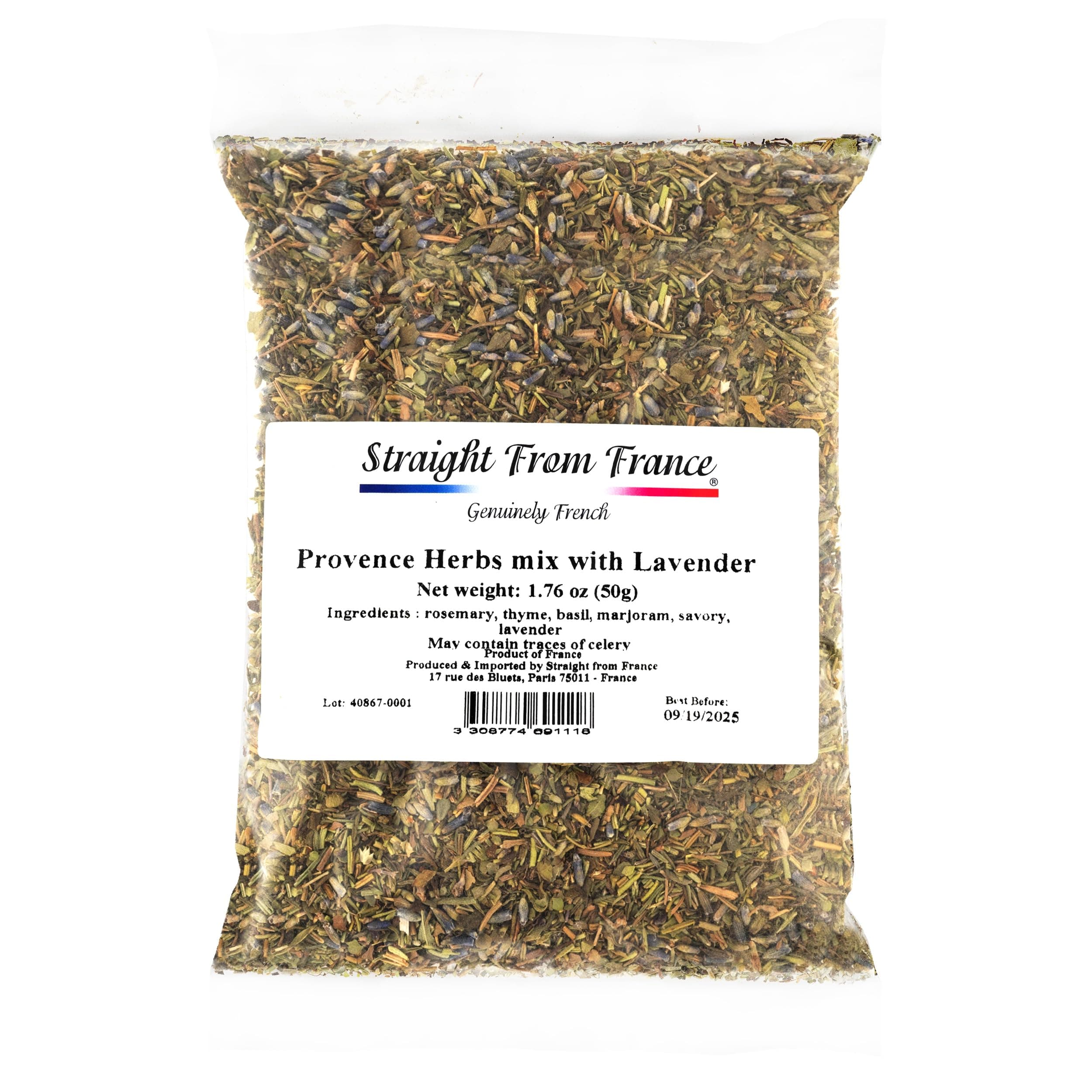 Straight From France Provence Herbs with Lavender Seasoning from France 1.76oz