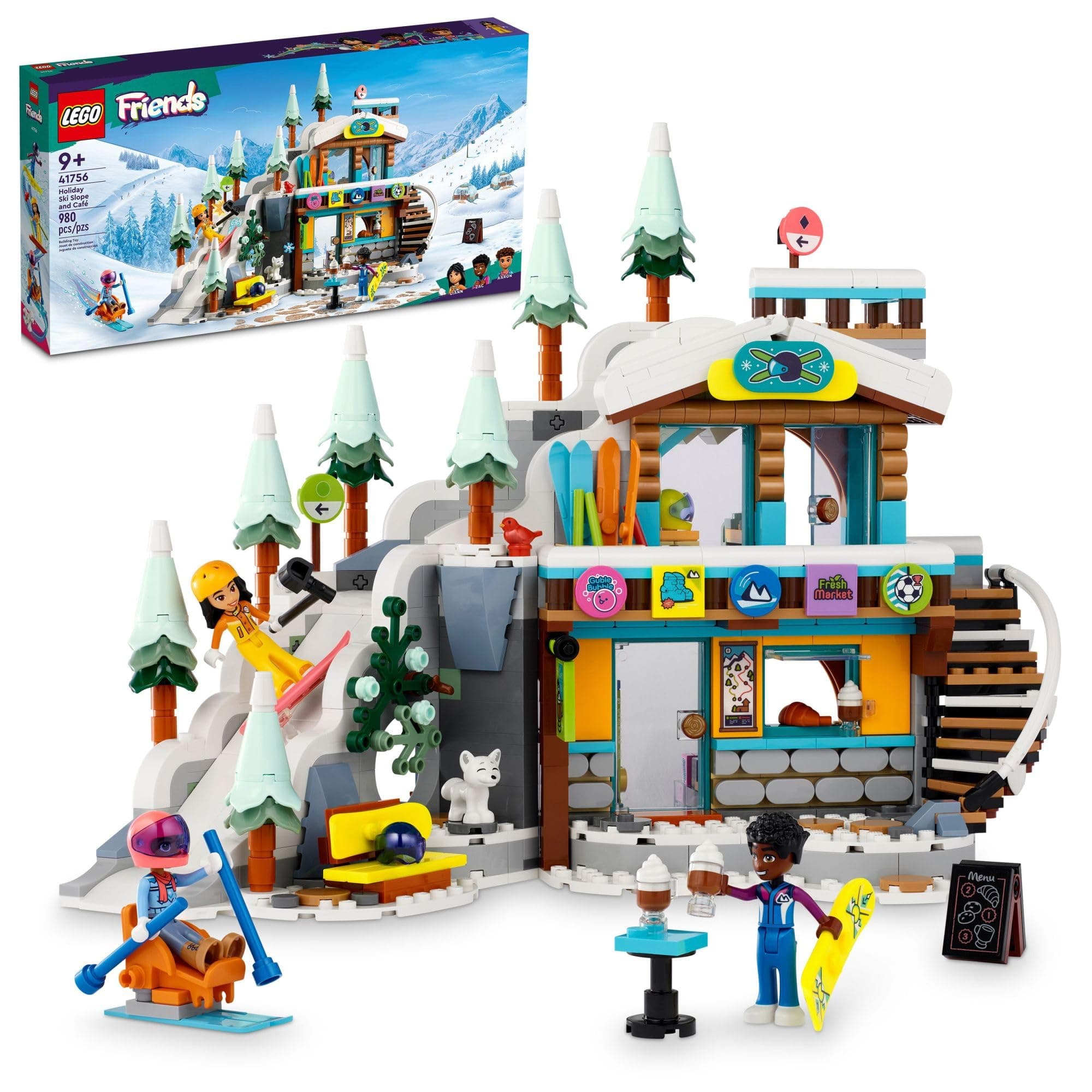 LEGO Friends Holiday Ski Slope and Café Building Toys - Pretend Play Toy Figures & Playsets for Girls & Boys, Ages 9+ - Gift for Birthdays - W/ 3 Mini-Dolls & Accessories - 42620