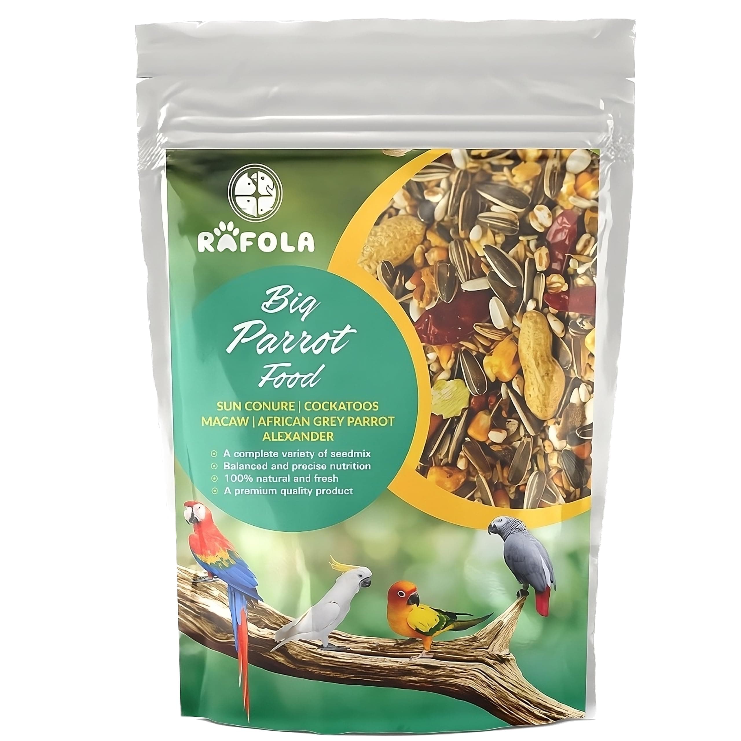 Big Parrot Food-Premium Bird Food Granule For Exotic Birds For All Life Stages(1 Kg Bag) Long-Lasting Nourishment And Optimal Health High-Variety Formula Mix Blend